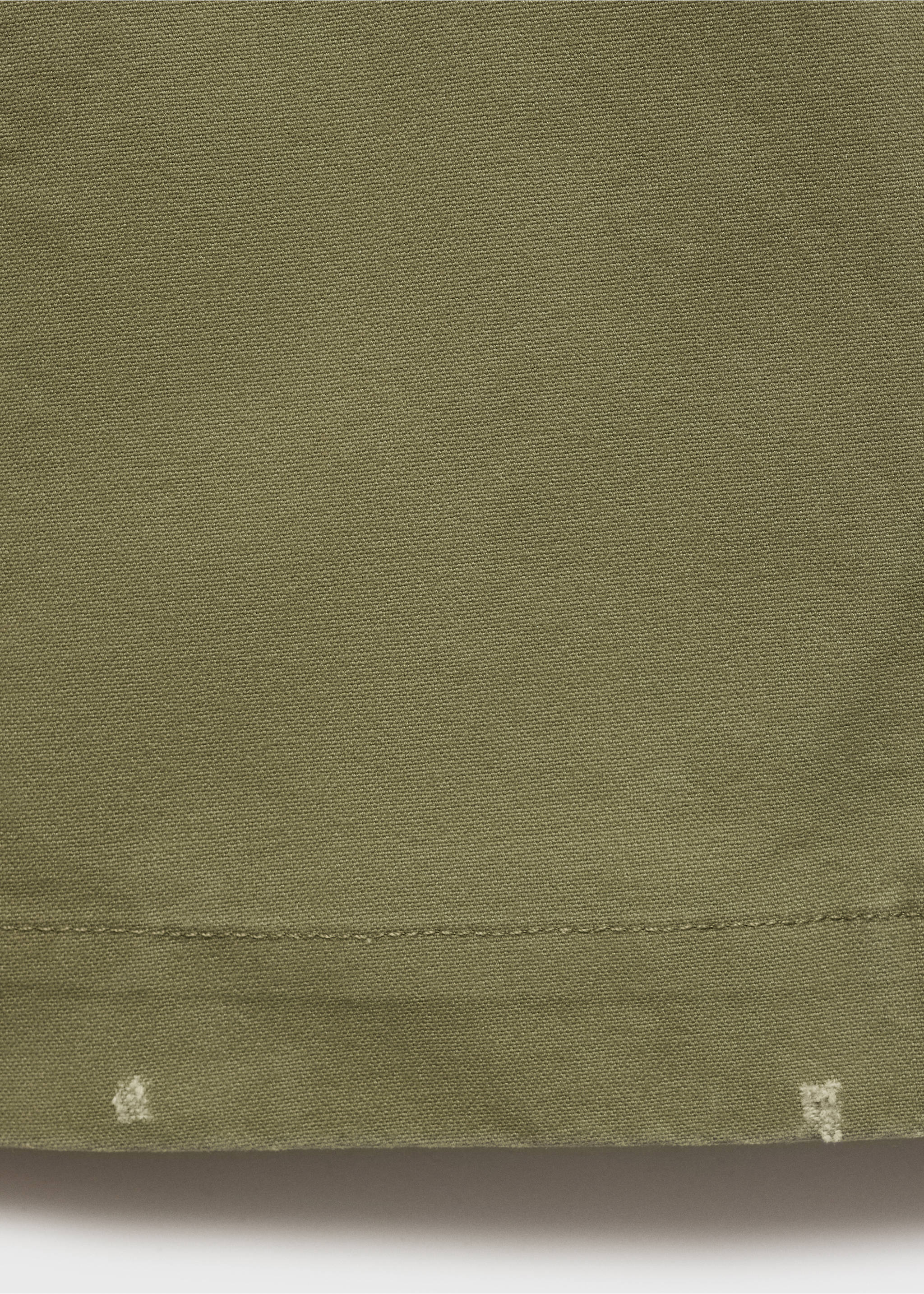 Cotton jacket with contrasting collar - Details of the article 0, Khaki. Ref: 87075944-00.
