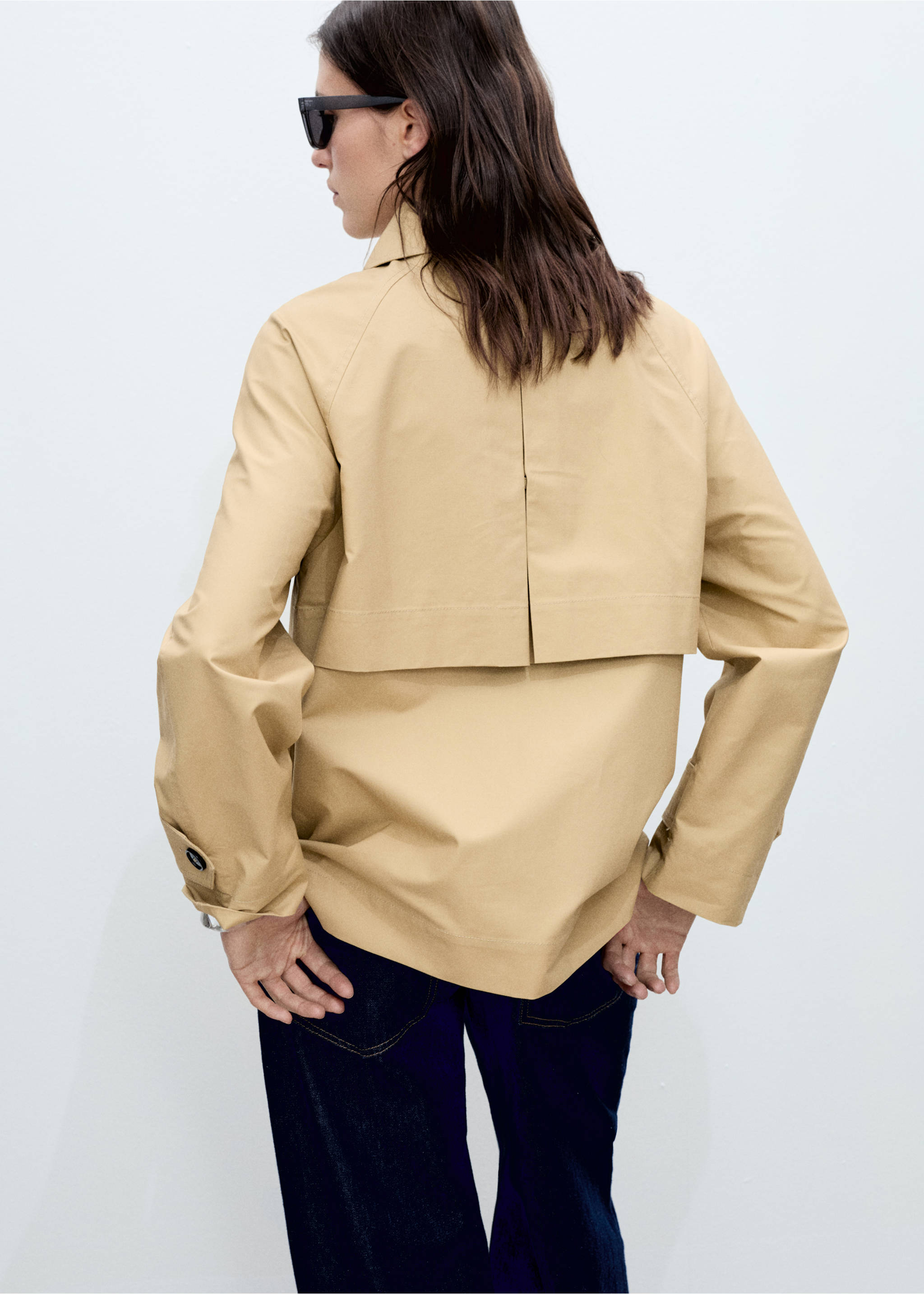 Cotton barn jacket with buttons - Reverse of the article, Medium Brown. Ref: 87075948-00.