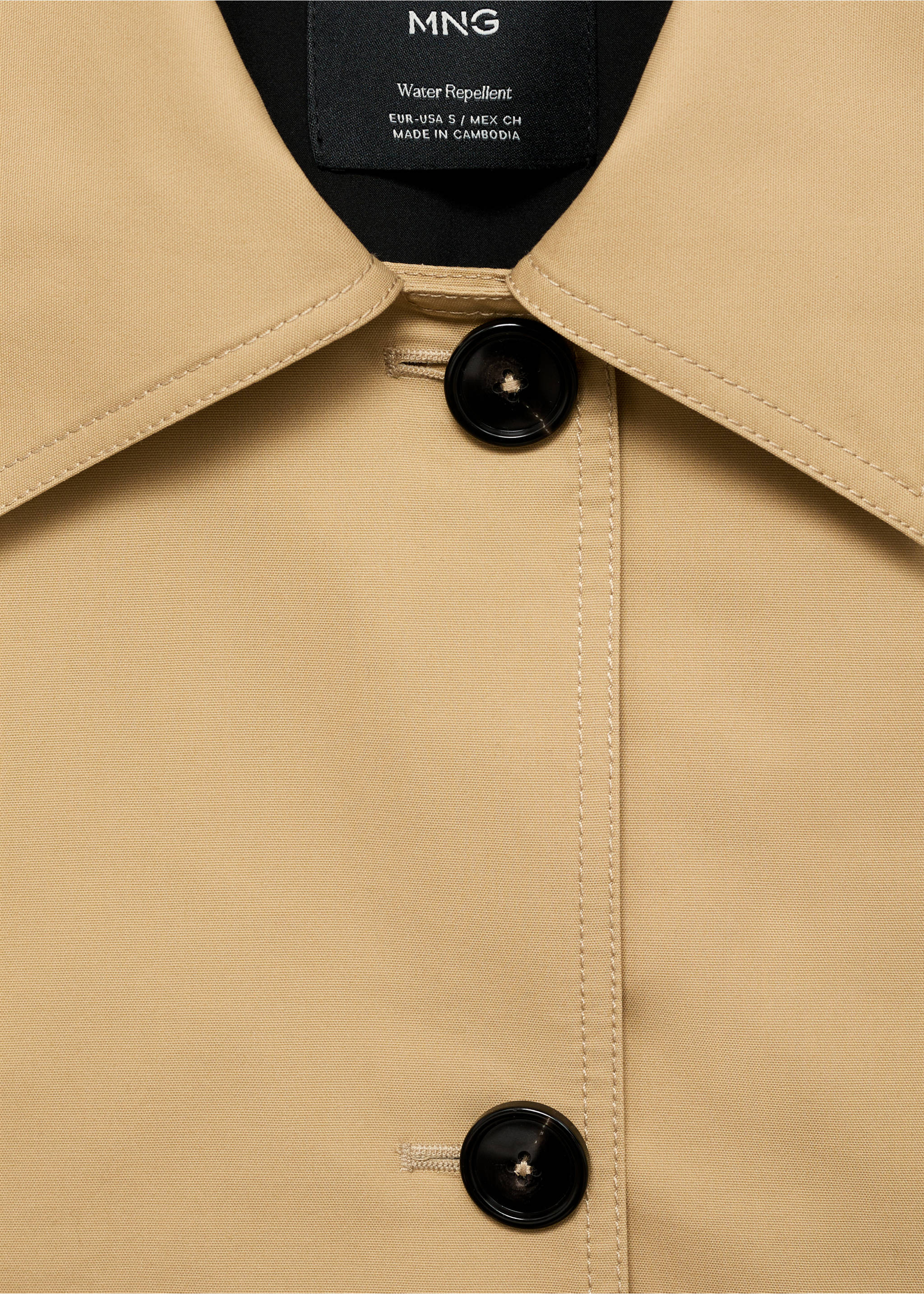 Cotton barn jacket with buttons - Details of the article 8, Medium Brown. Ref: 87075948-00.