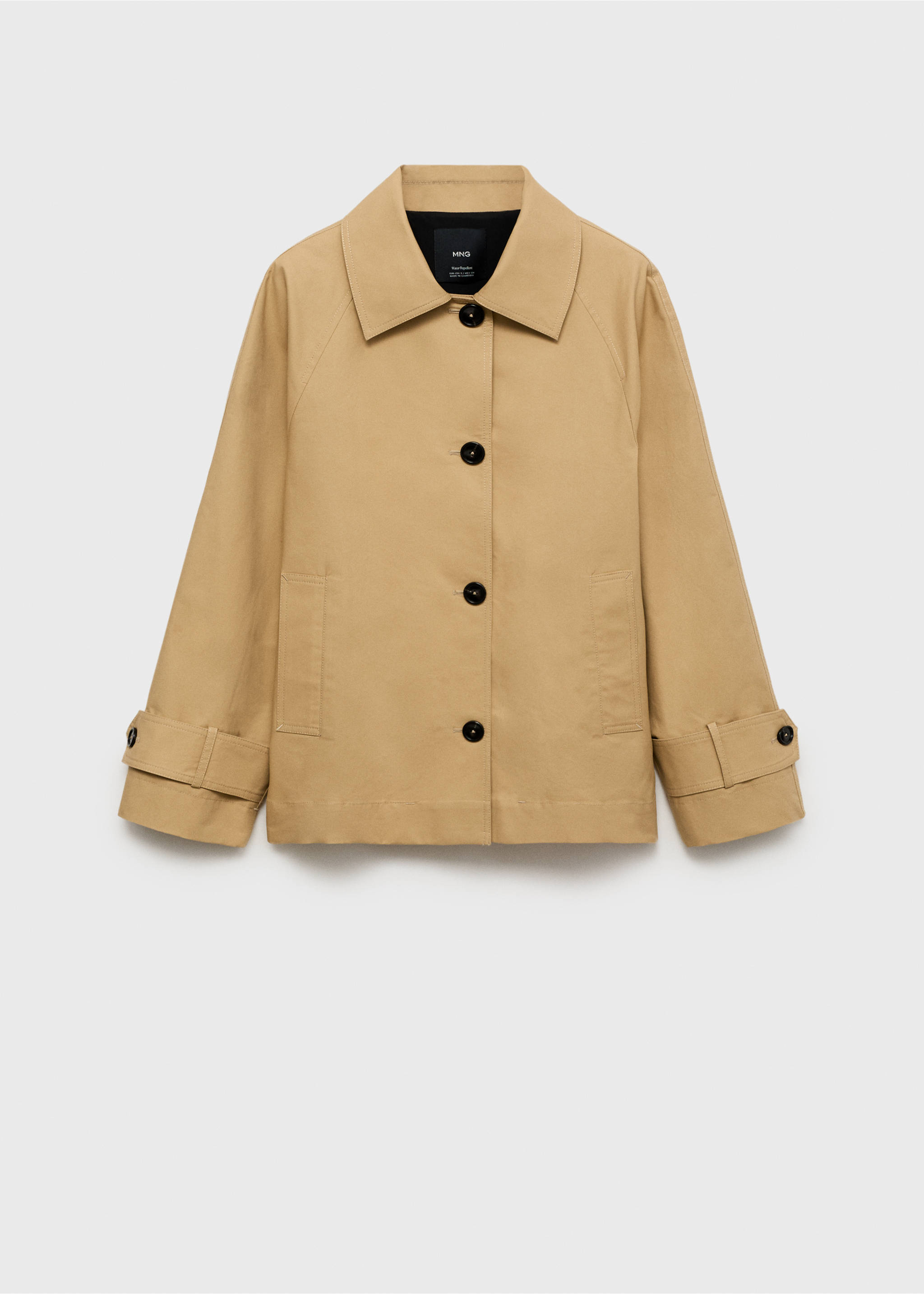 Cotton barn jacket with buttons - Article without model, Medium Brown. Ref: 87075948-00.