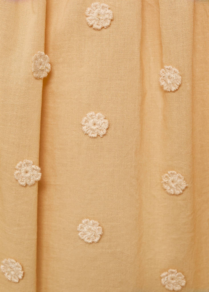 Ruched embroidered blouse — Mustard