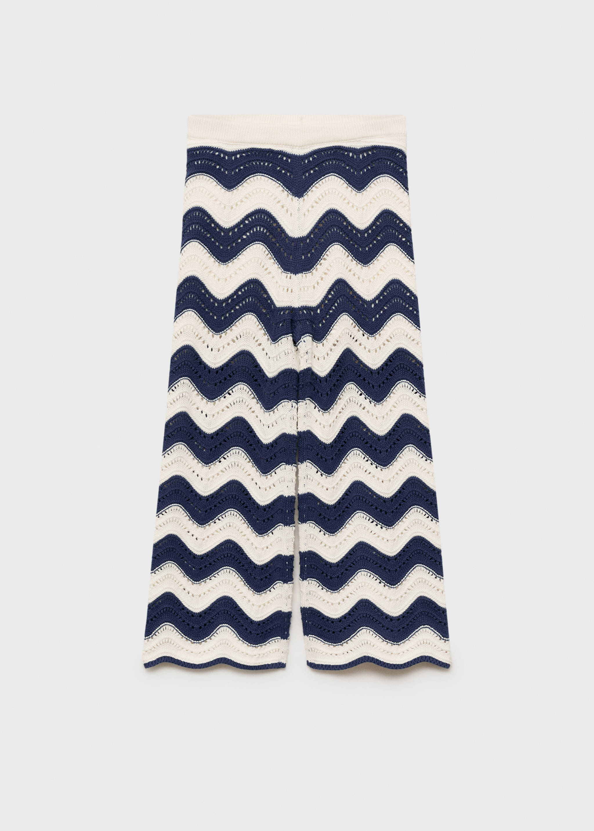 Zig-zag knitted pants with lace accents - Article without model