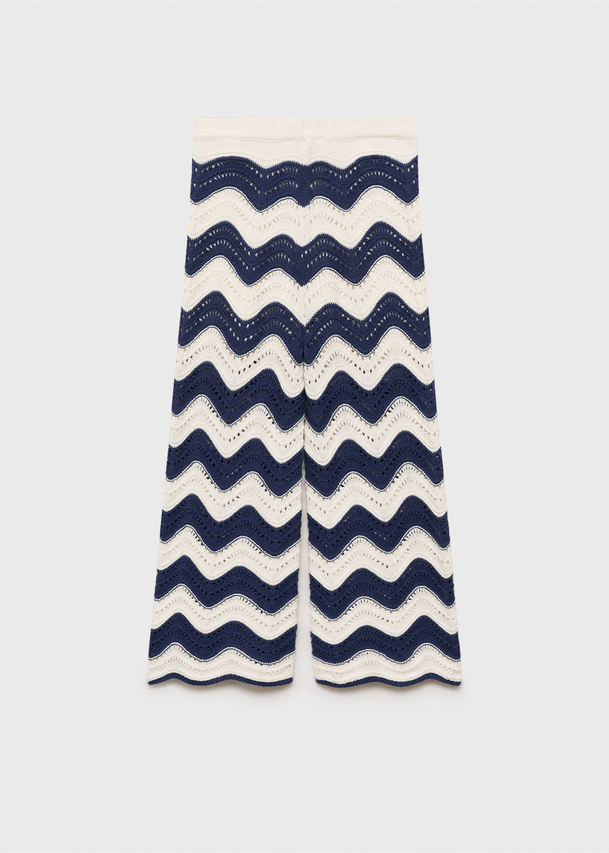 Pantalón punto calado zigzag - Reverso del artículo, Azul tinta. Ref: 87075950-00.