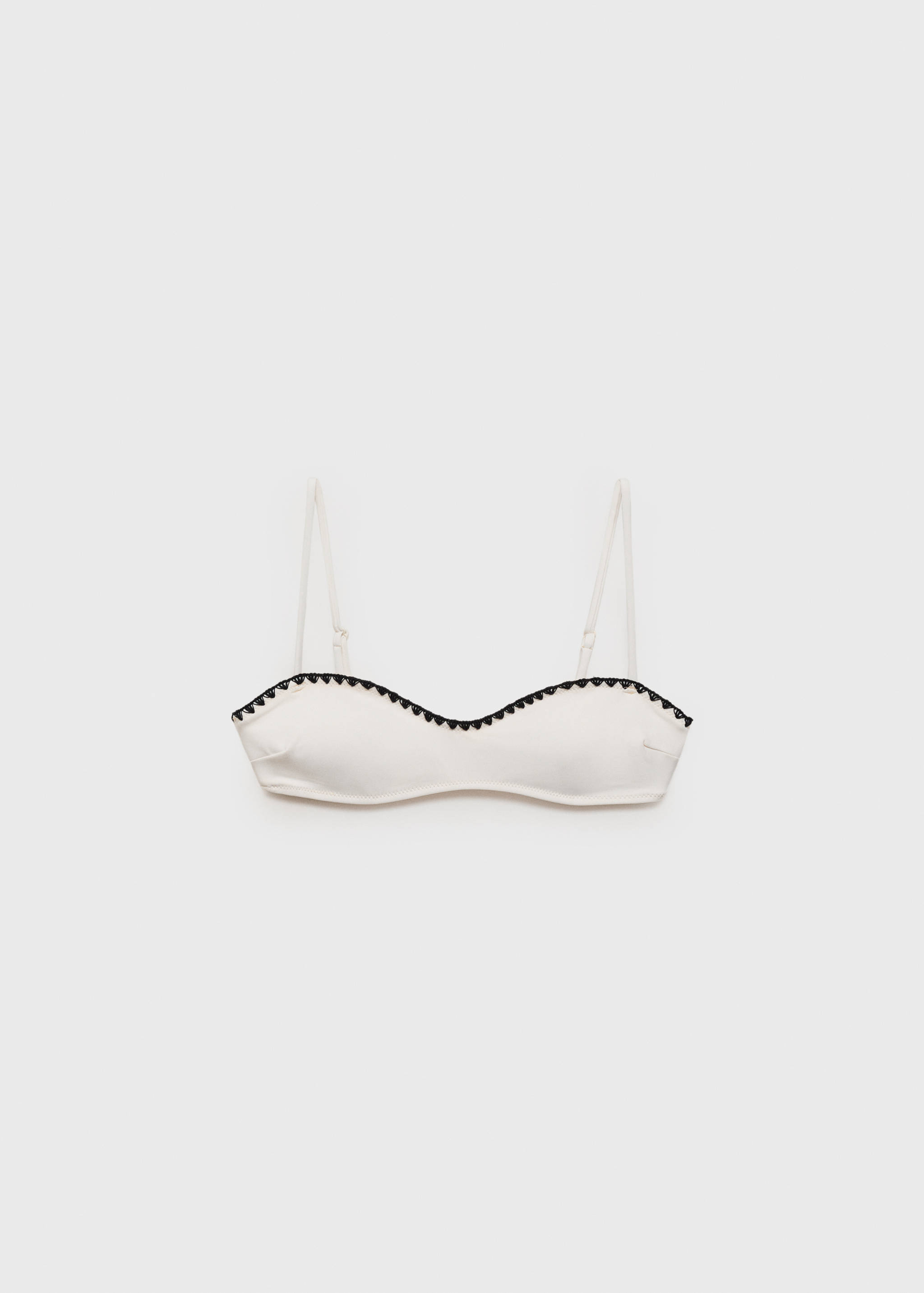 Bandeau bikini top with contrasting trims - Article without model