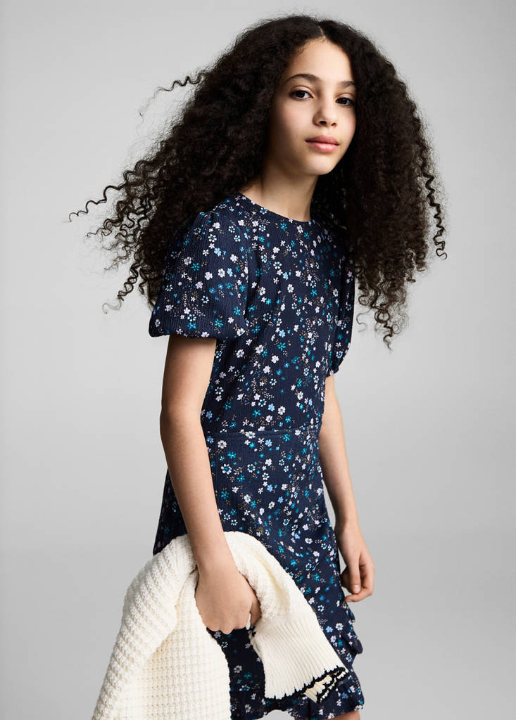 Short floral dress — Dark Navy