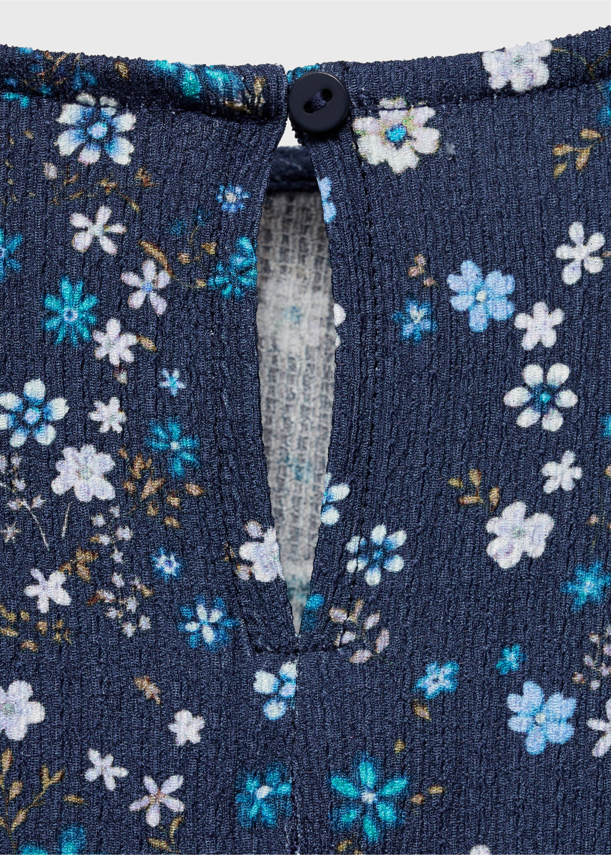 Vestido corto flores - Detalle del artículo 0, Azul marino oscuro. Ref: 87075953-00.
