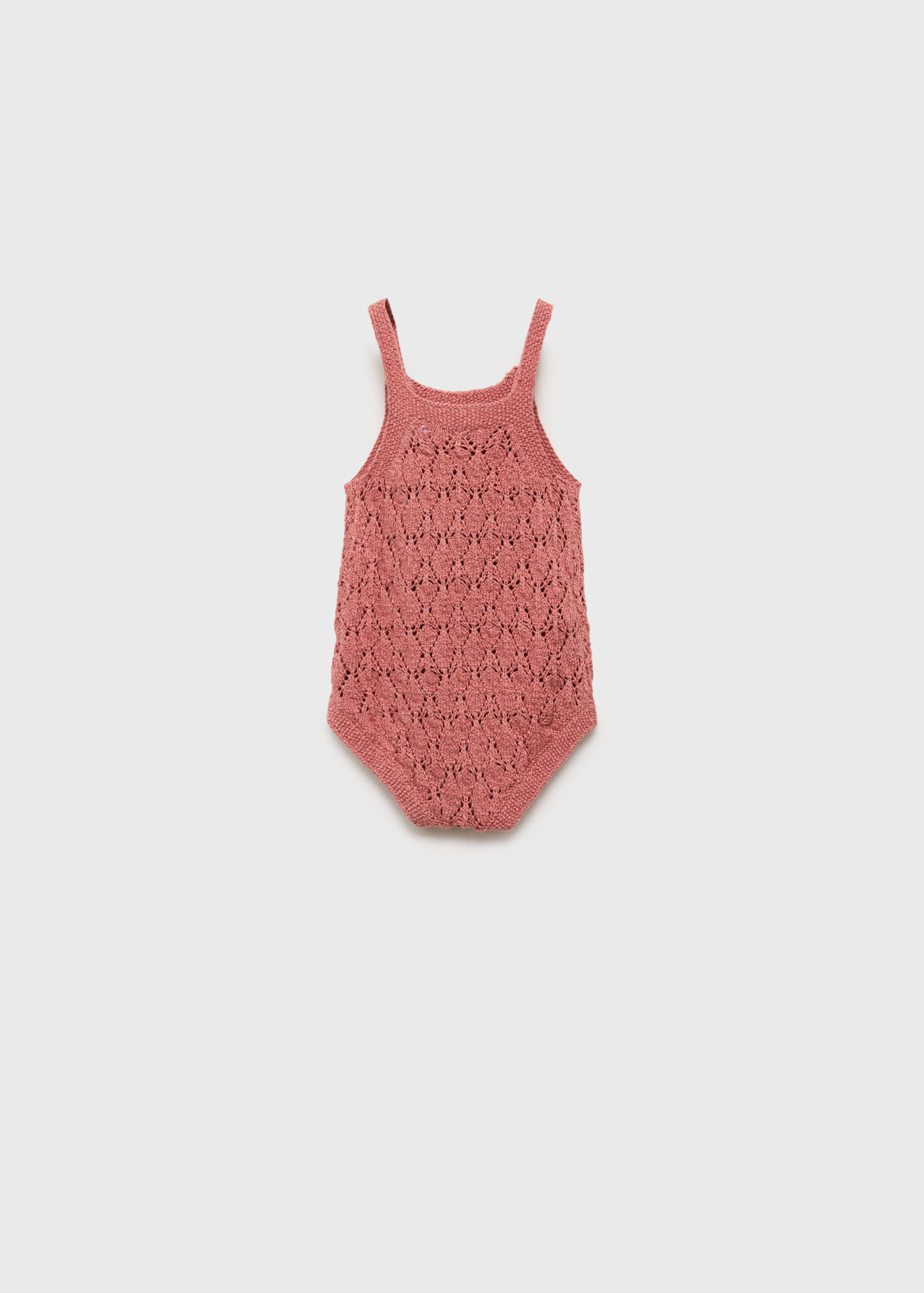 Cotton openwork knitted romper - Reverse of the article