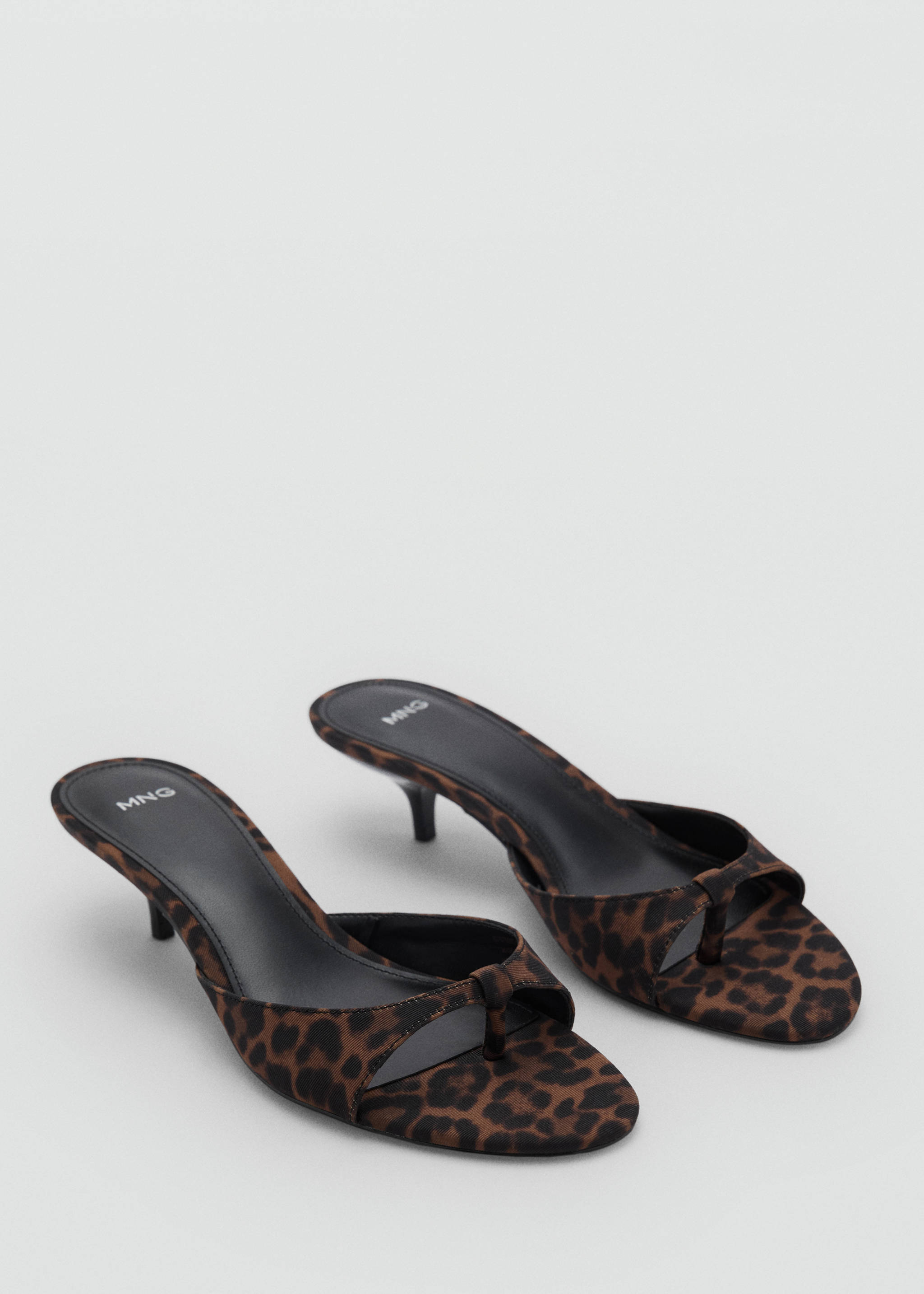 Animal-print kitten heel sandal - Medium plane