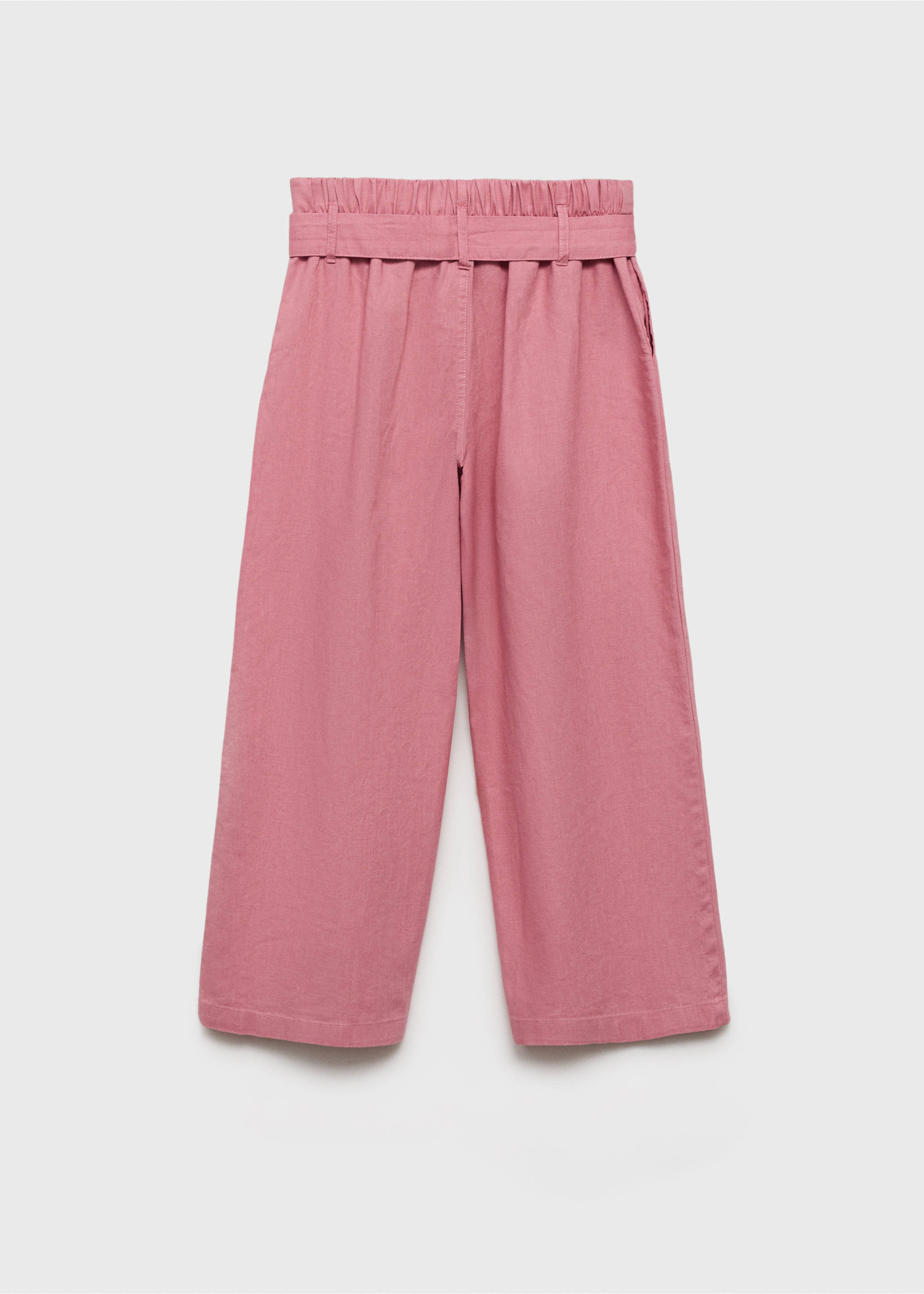 Pantalón lino cinturón - Reverso del artículo, Rosa. Ref: 87075964-00.