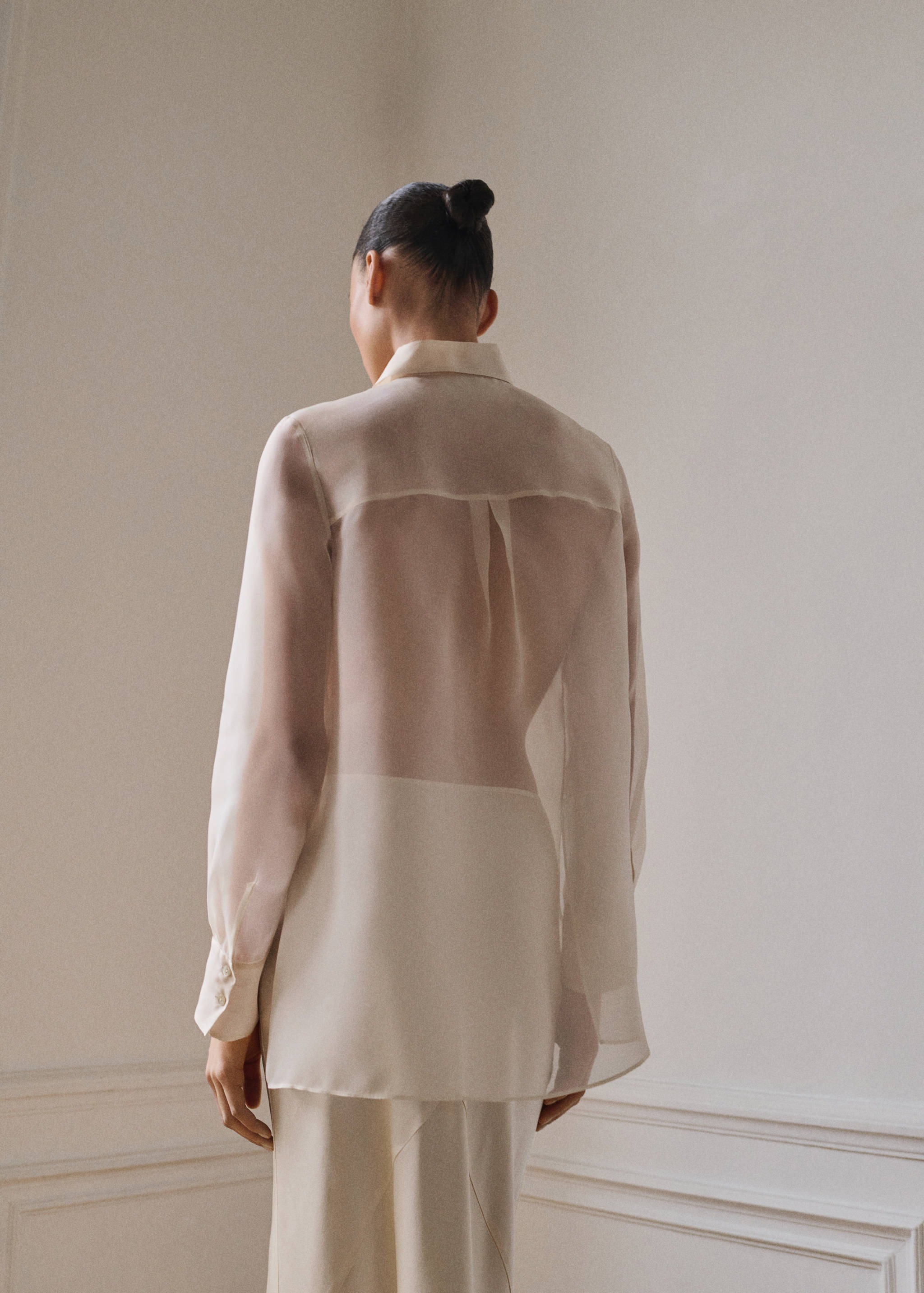 Camicia organza seta semitrasparente - Retro dell'articolo