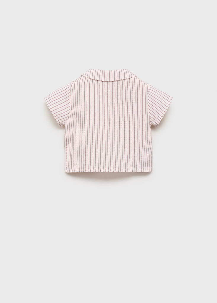 Striped cotton shirt — Pink