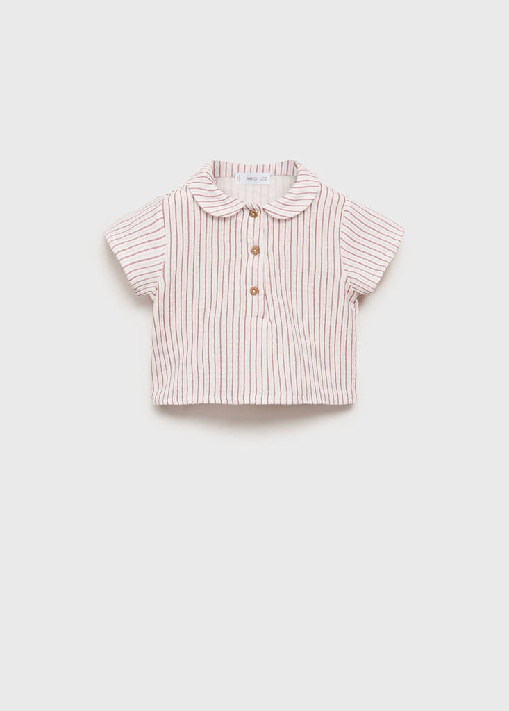 Striped cotton shirt — Pink