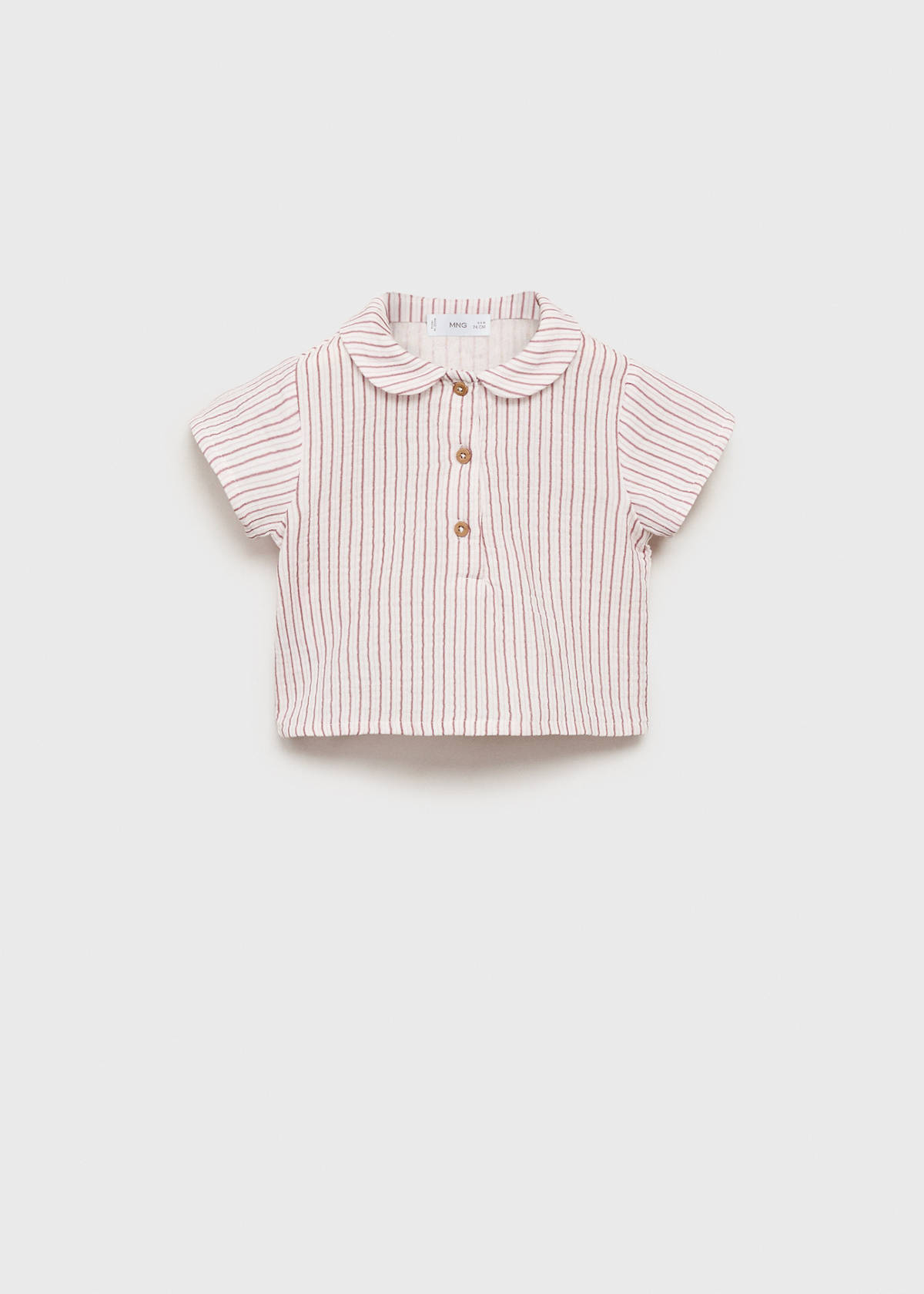 Striped cotton shirt — Pink