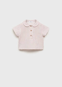 Striped cotton shirt — Pink 1