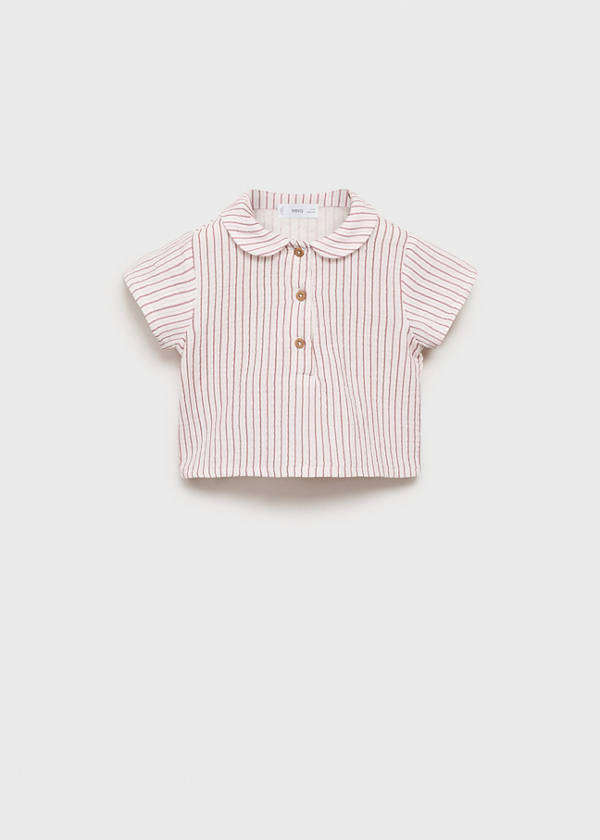 Striped cotton shirt — Pink