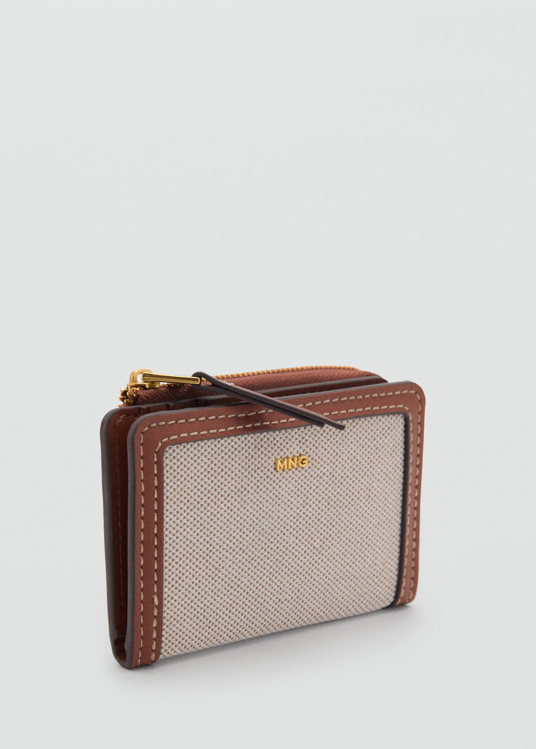 Canvas wallet with contrasting flap - Medium plane