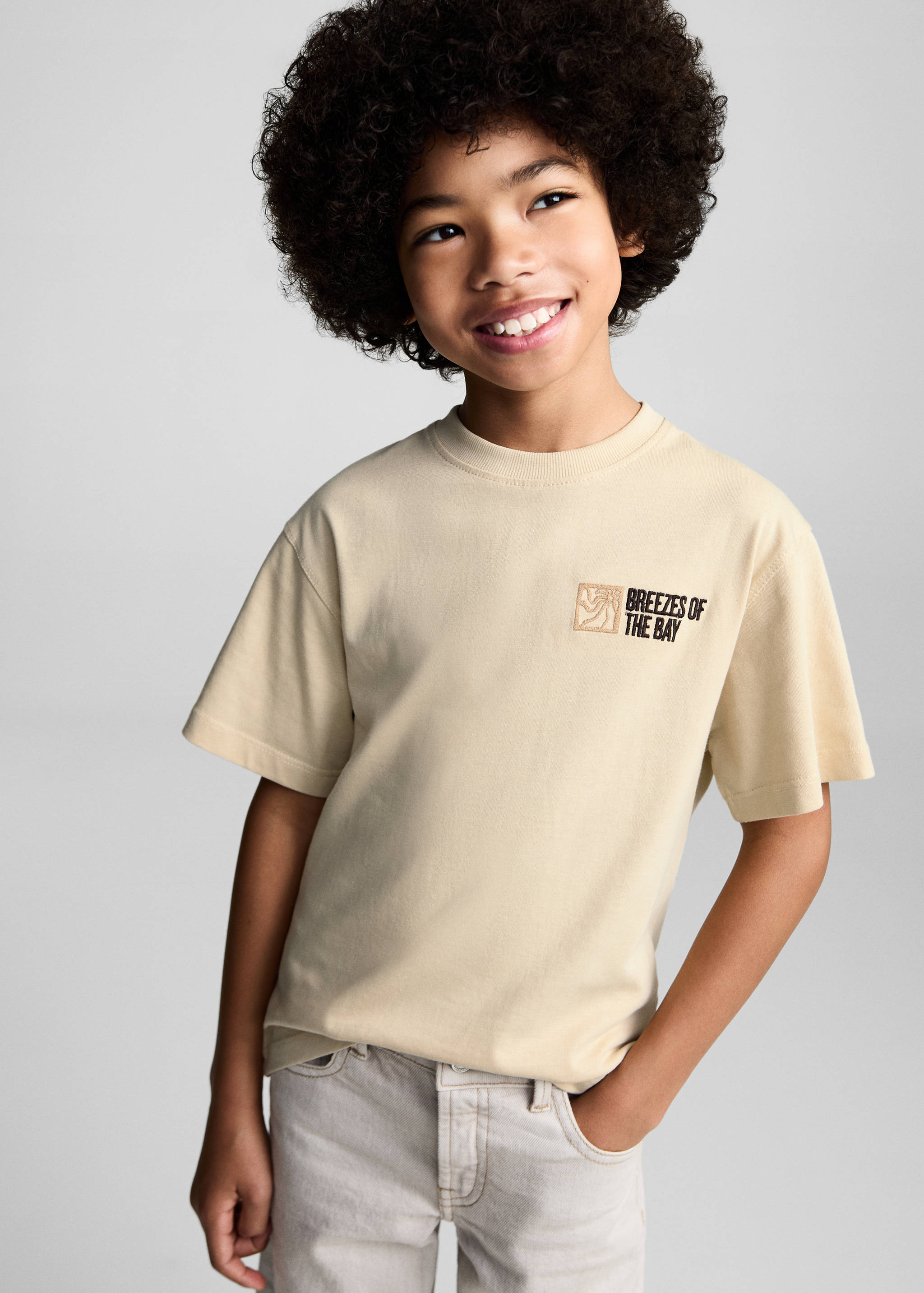 Printed cotton-blend t-shirt - Medium plane