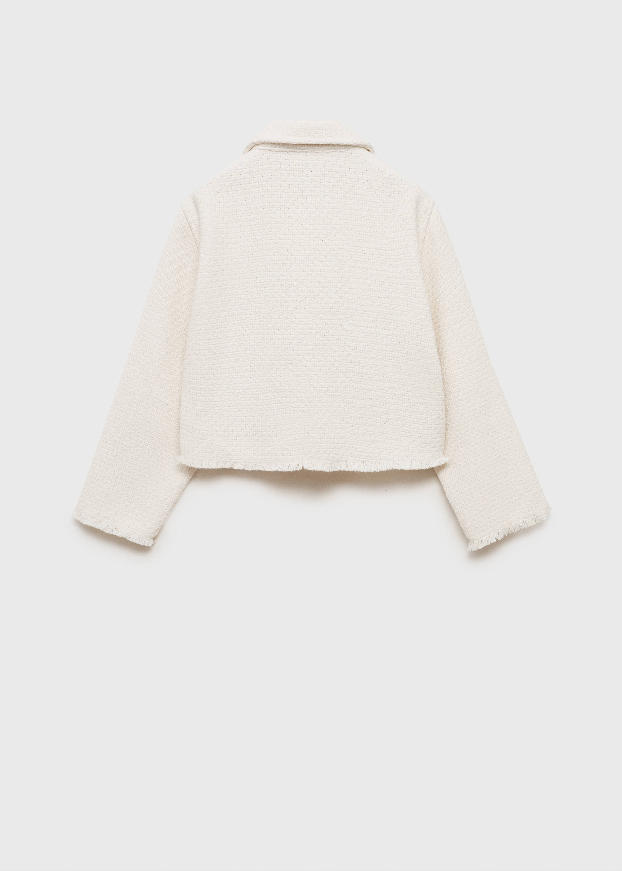 Chaqueta crop textura - Reverso del artículo, Blanco roto. Ref: 87075984-00.