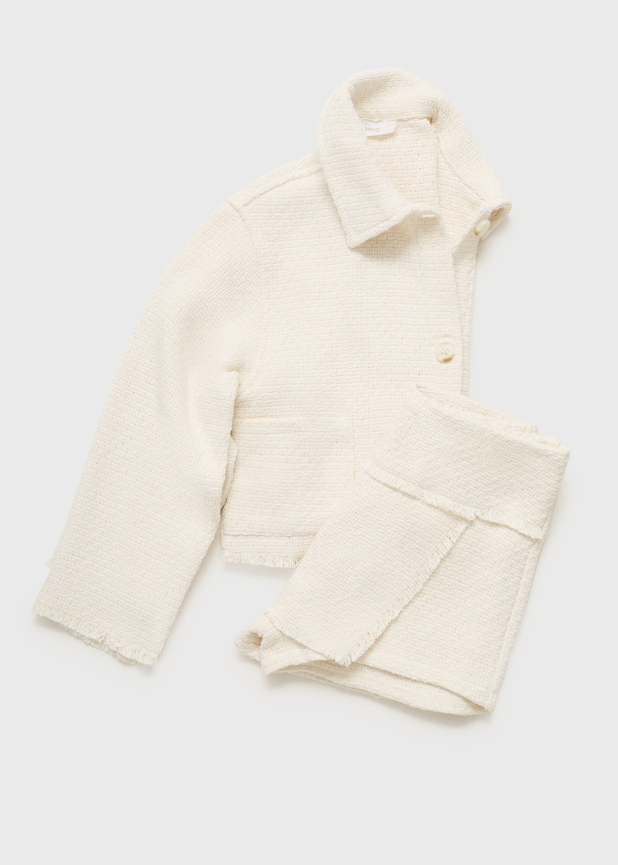 Cropped textured jacket - Details of the article 8