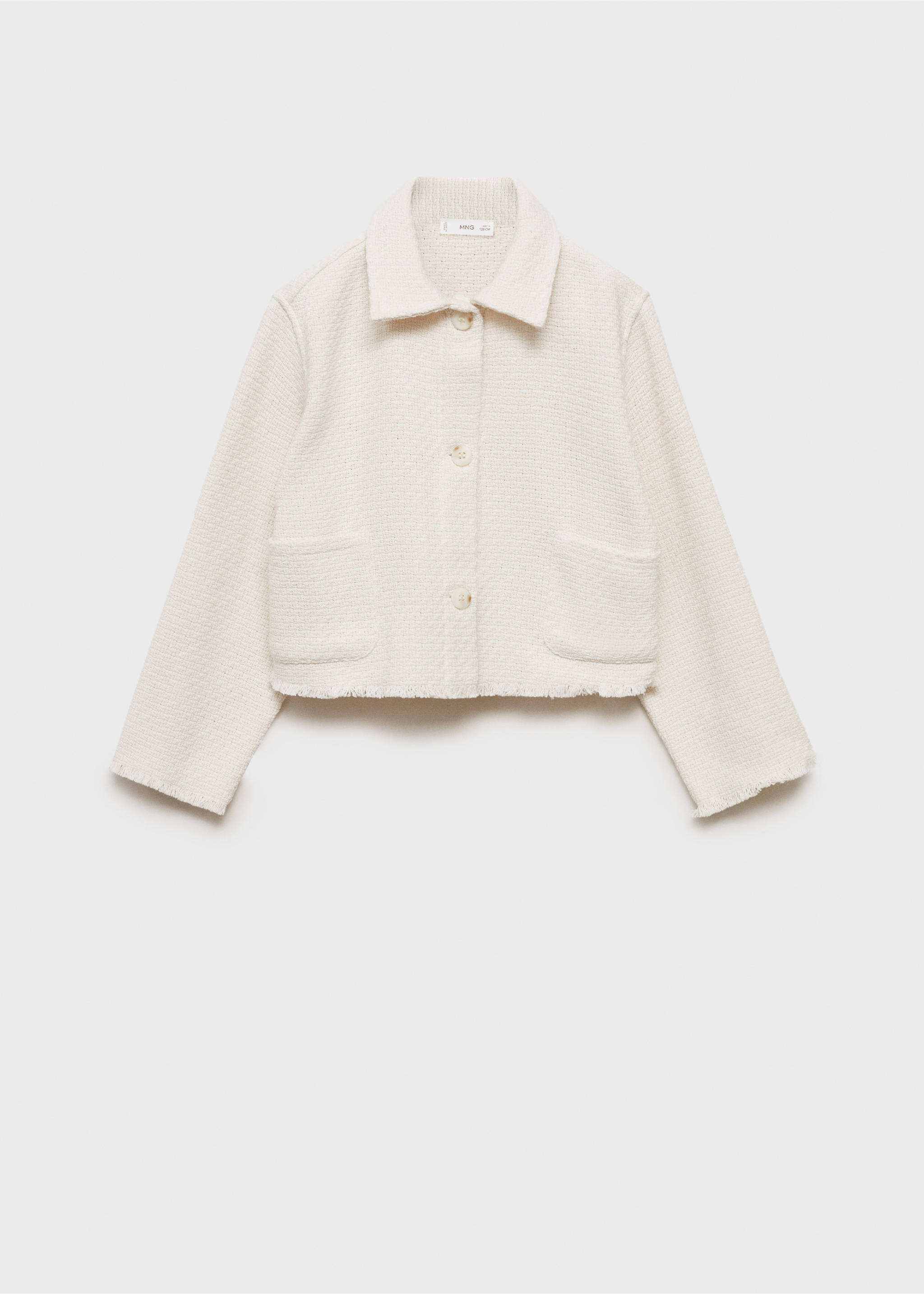 Chaqueta crop textura - Artículo sin modelo, Blanco roto. Ref: 87075984-00.
