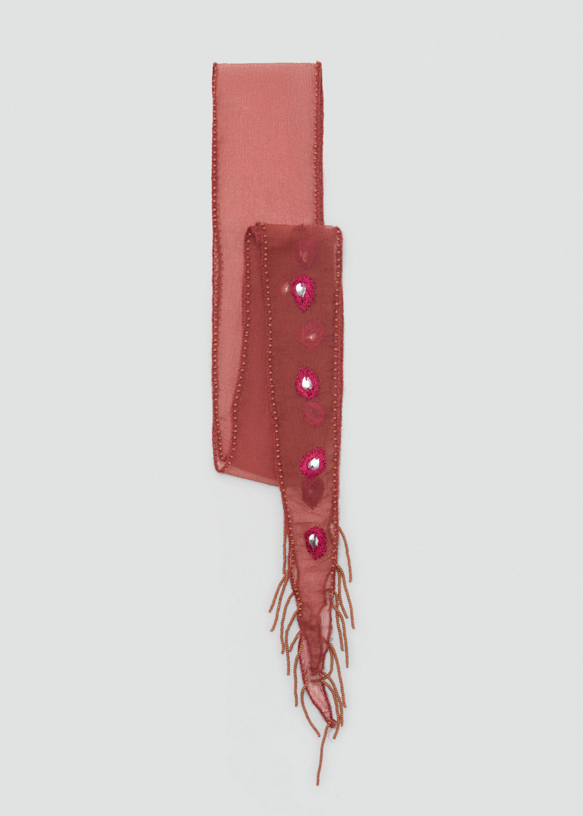 Fringes embroidered scarf - Article without model