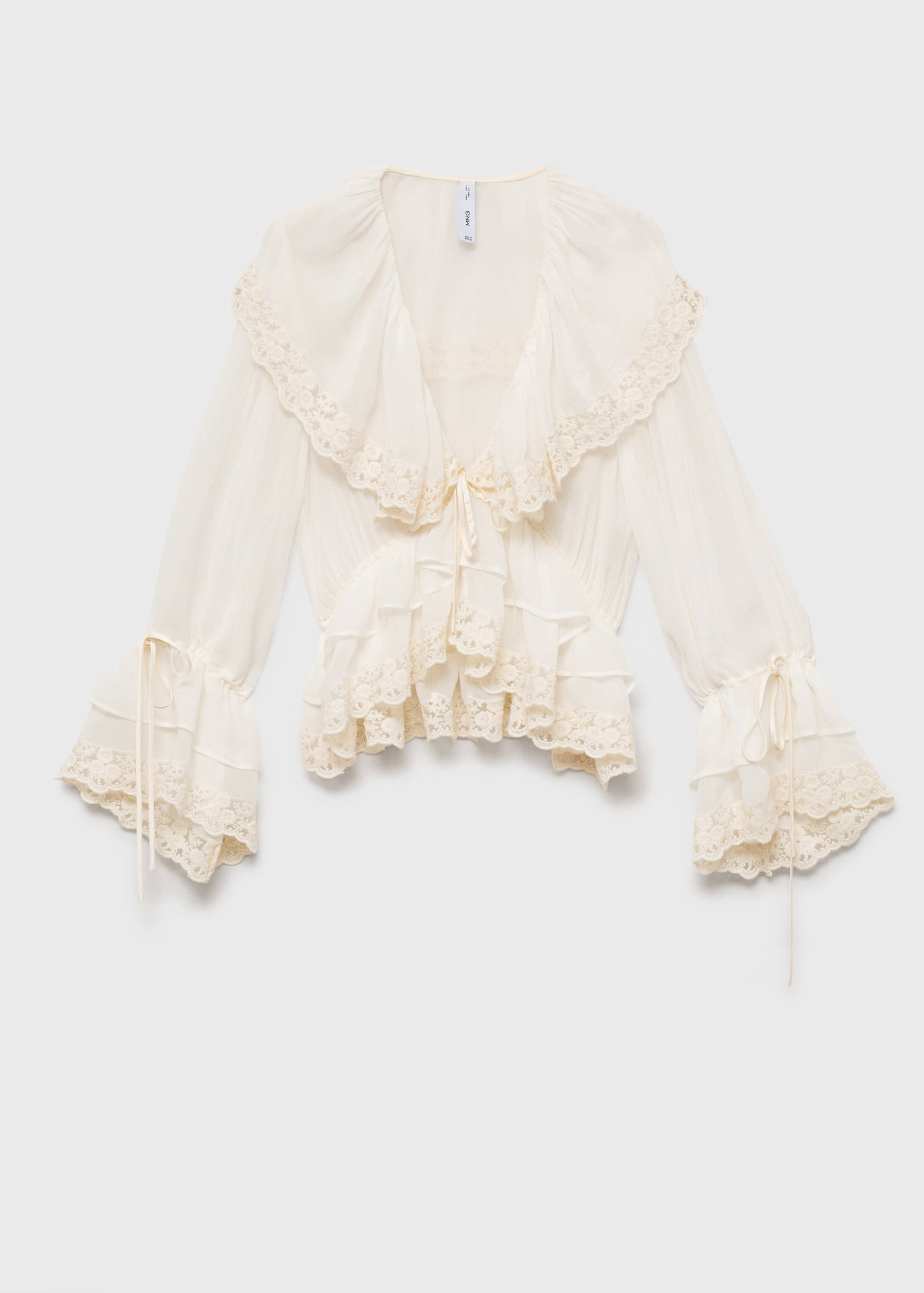 Blouse with ruffles and lace details - Article without model