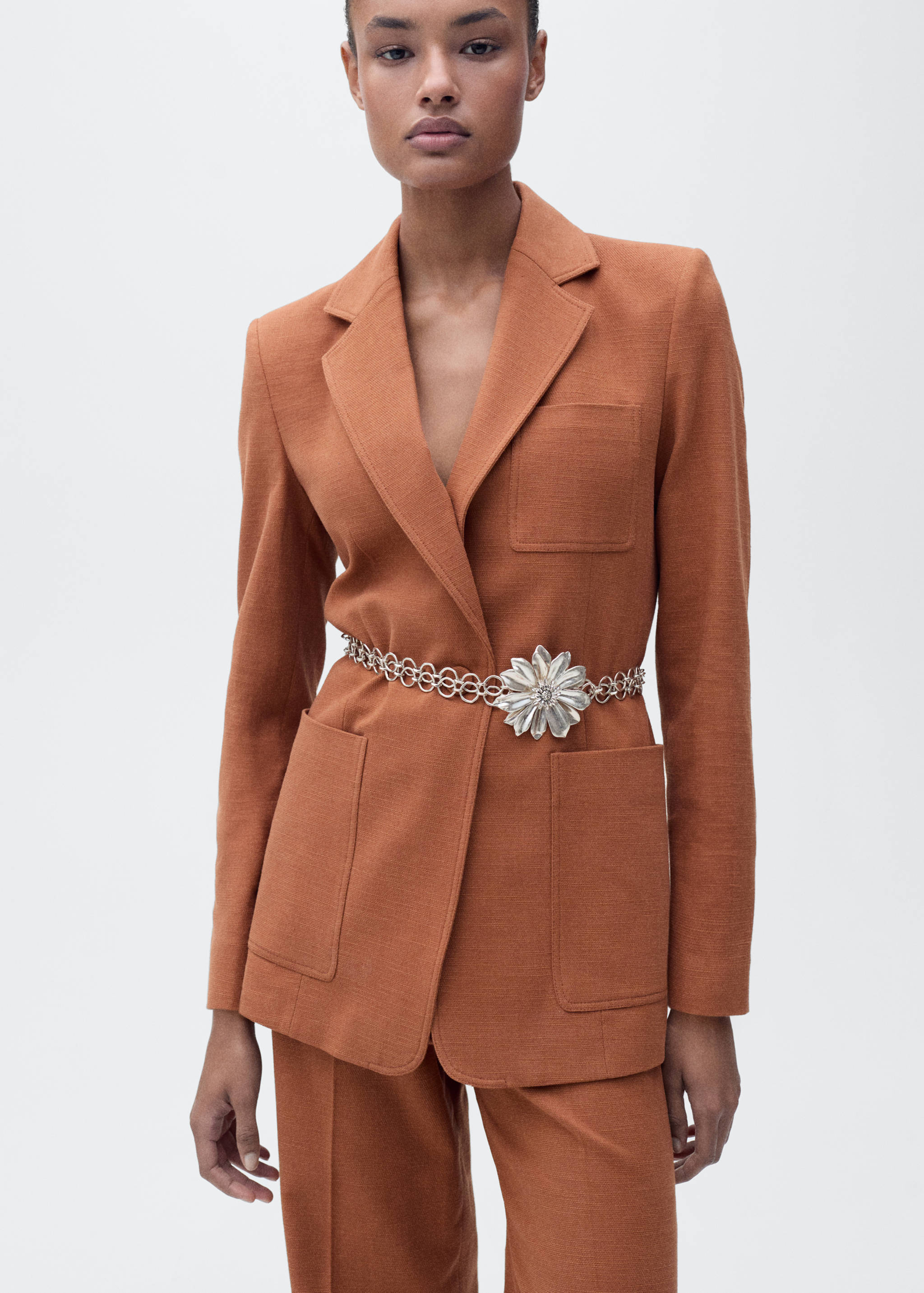 Cotton and linen-blend suit pants - Medium plane