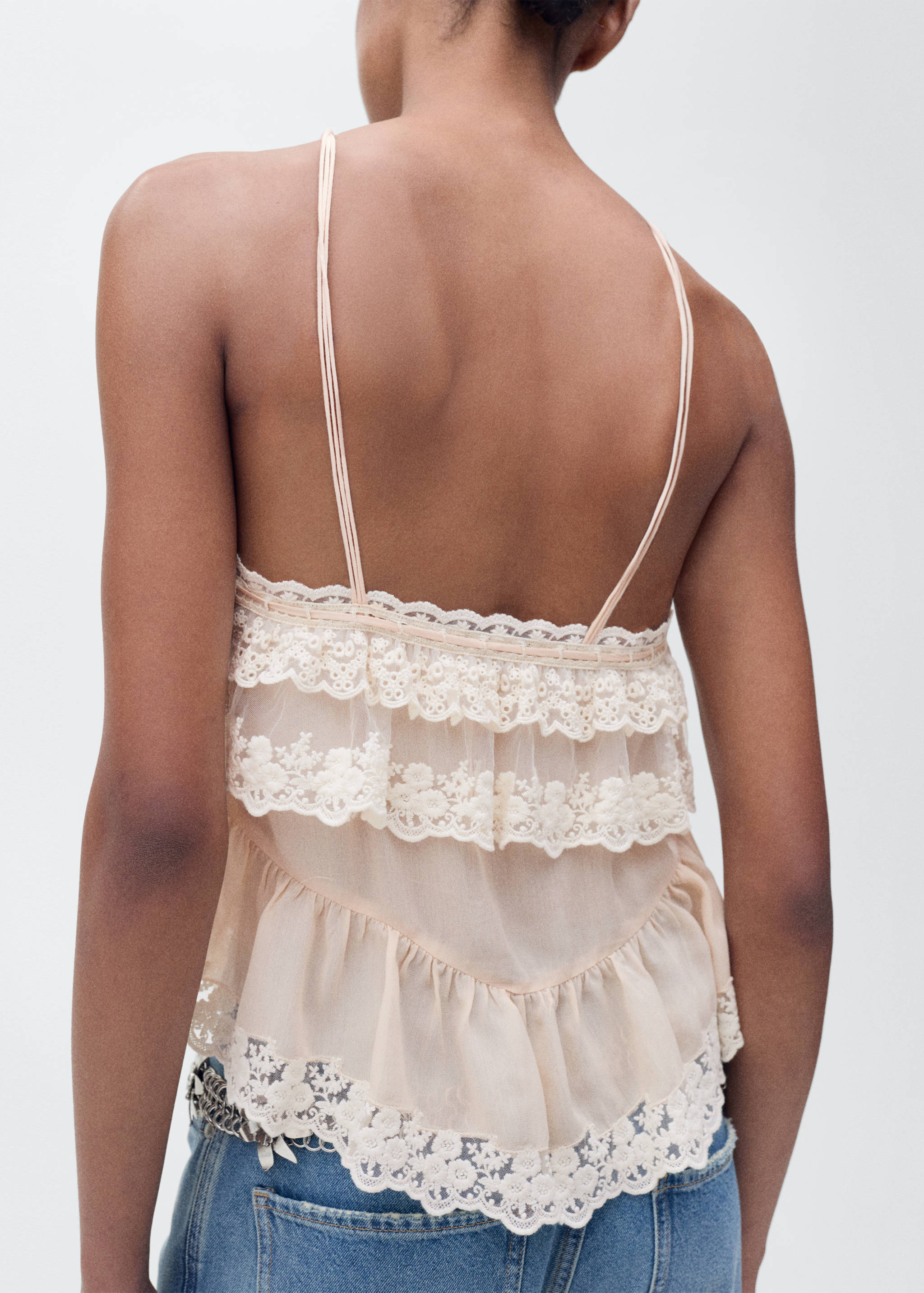 Ruffle top with lace detail - Reverse of the article