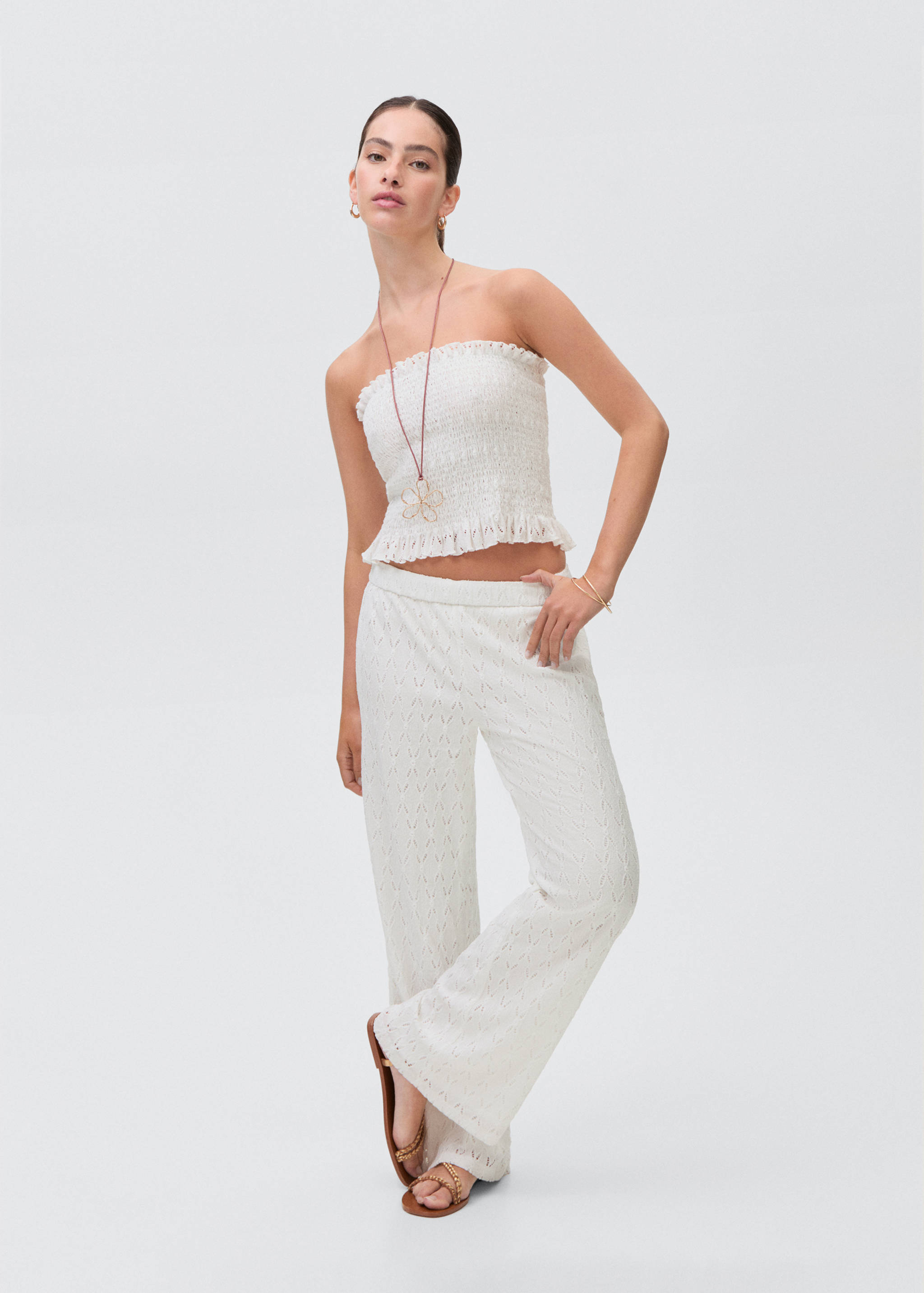 Swiss-embroidered pants - General plane