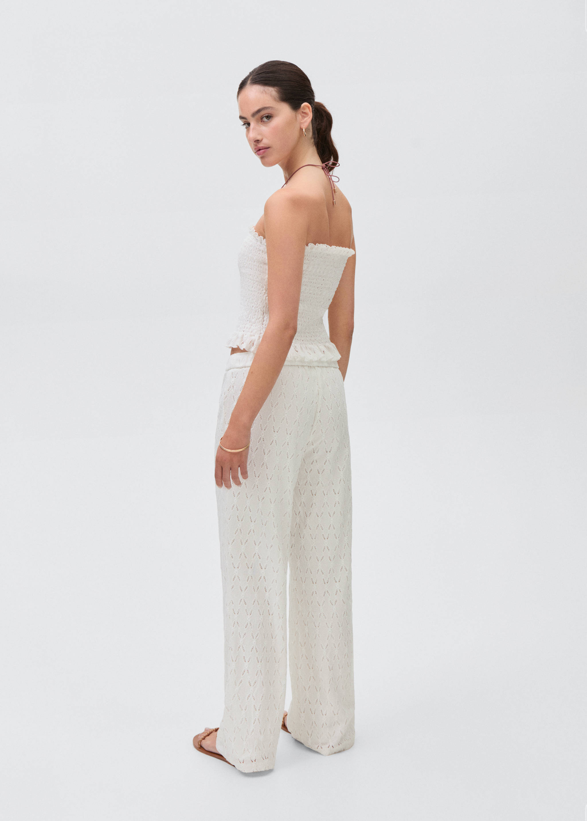 Swiss-embroidered pants - Reverse of the article