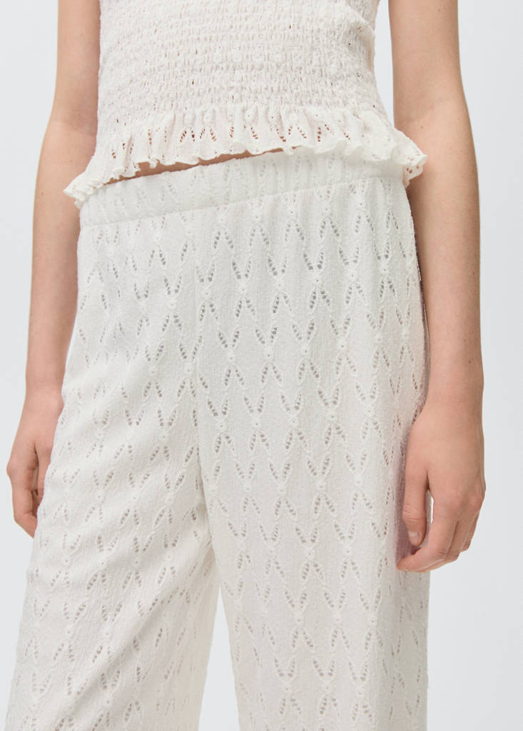Swiss-embroidered trousers — Off White