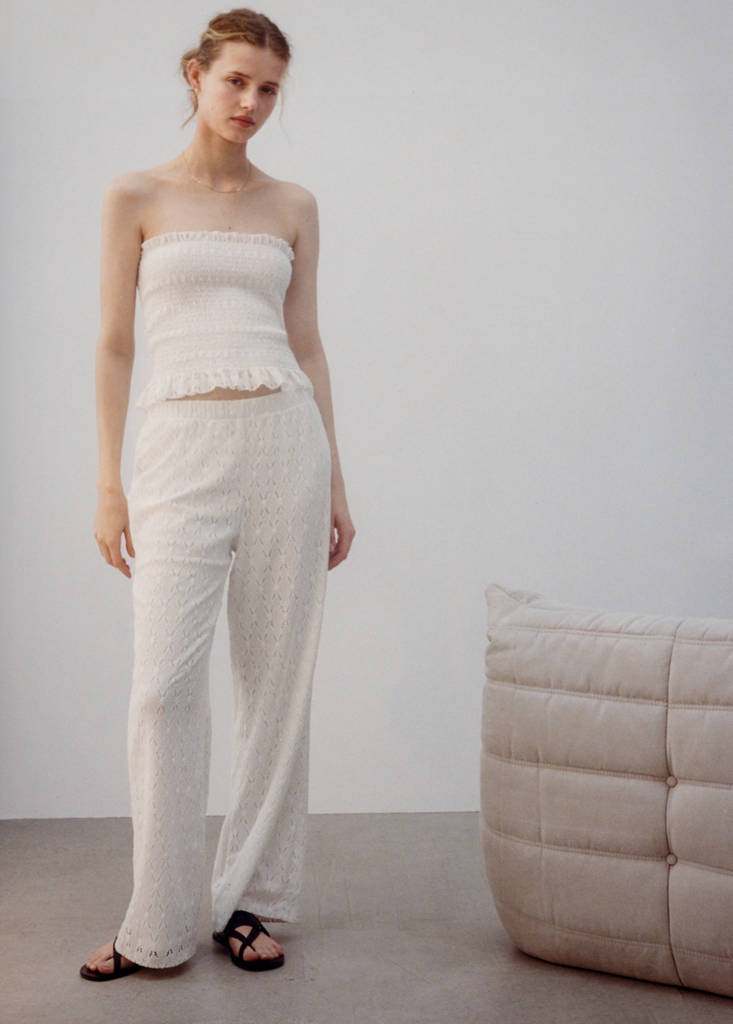 Swiss-embroidered trousers — Off White