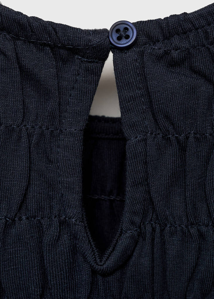 Long dress with ruffled detail — Dark Navy