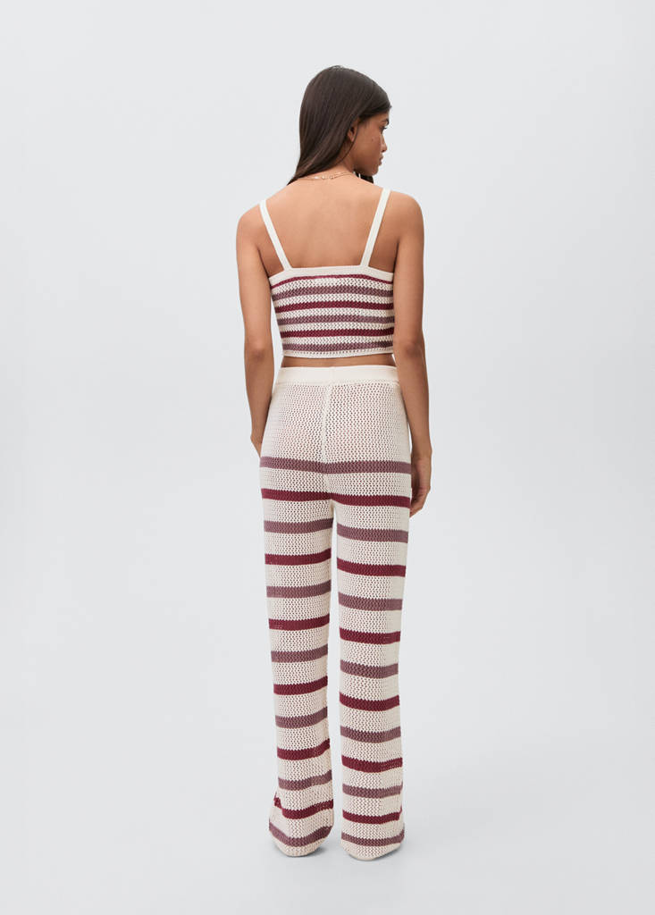 Striped openwork knit pants — Off White