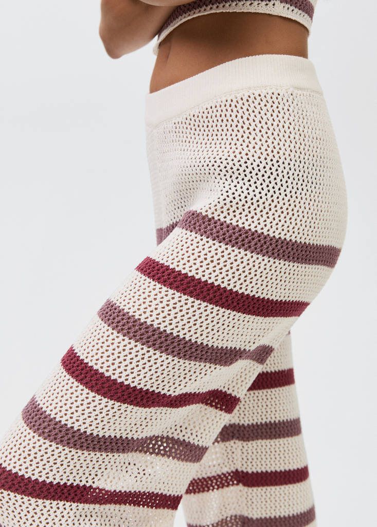 Striped openwork knit pants — Off White