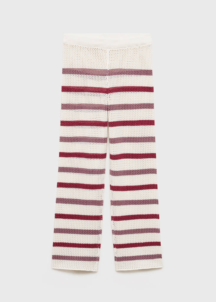 Striped openwork knit pants — Off White