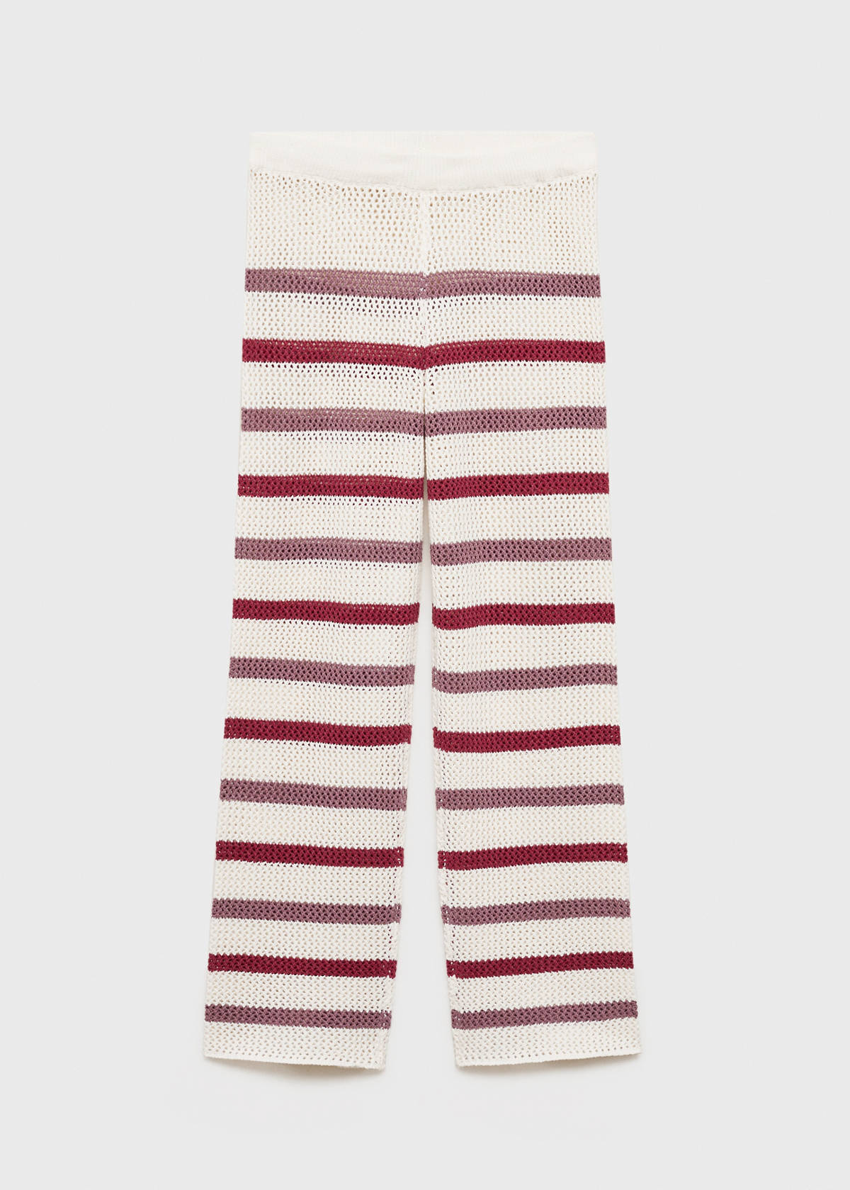 Striped openwork knit pants — Off White
