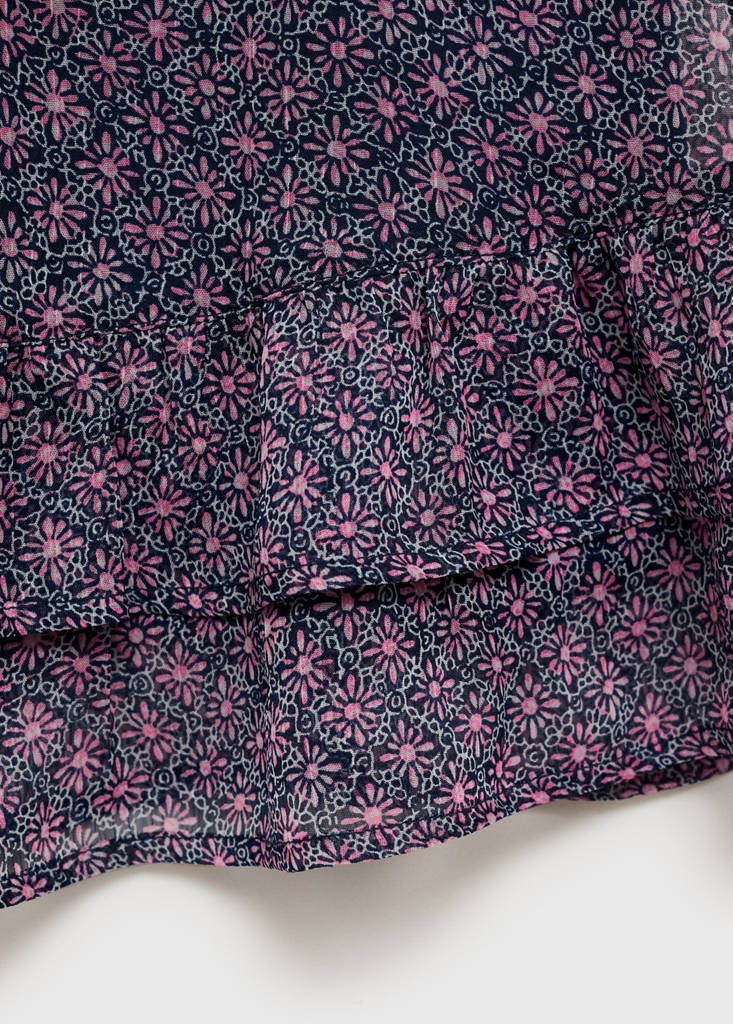Printed skirt with ruffles — Dark Navy