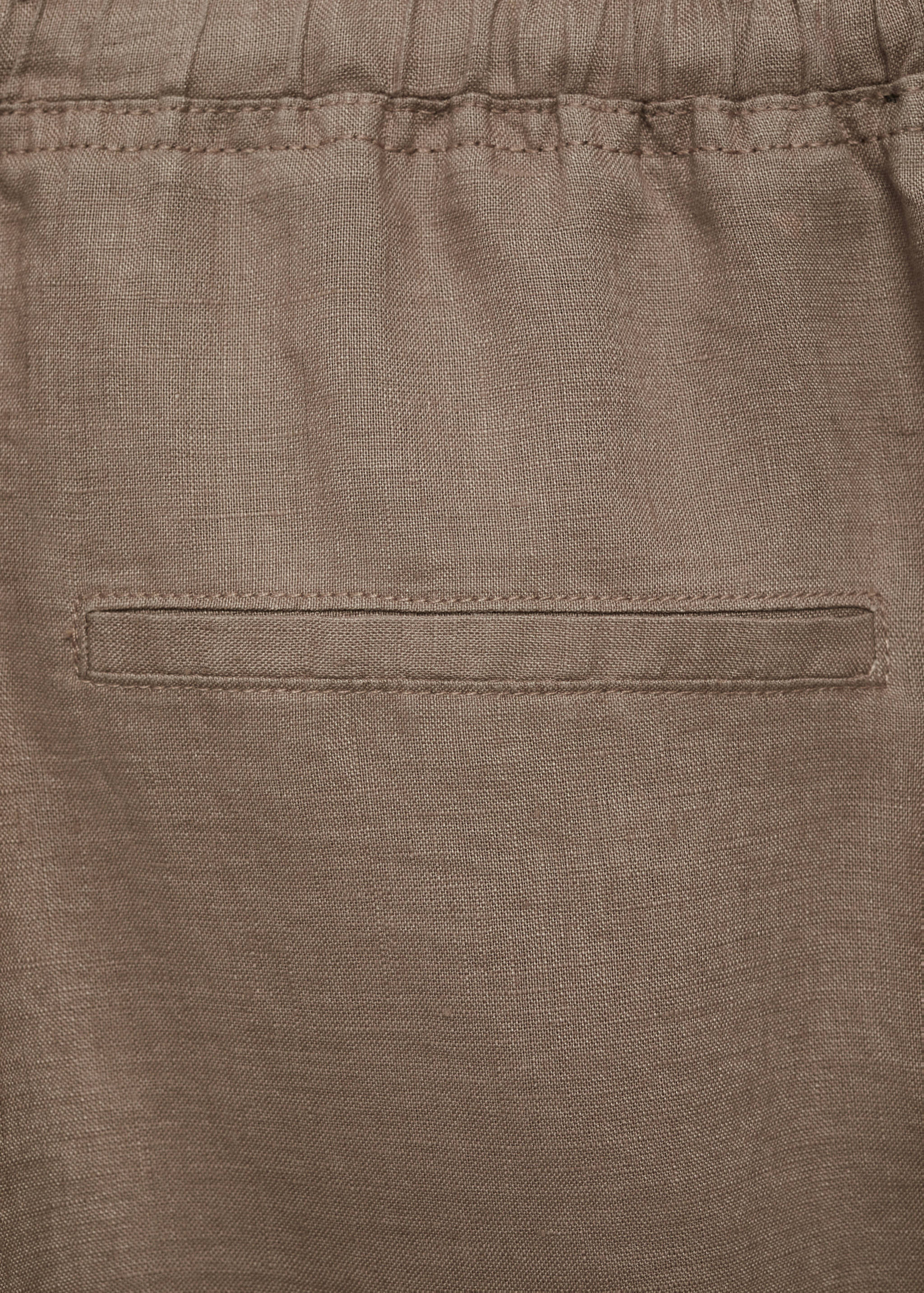 Straight linen-blend trousers - Details of the article 0