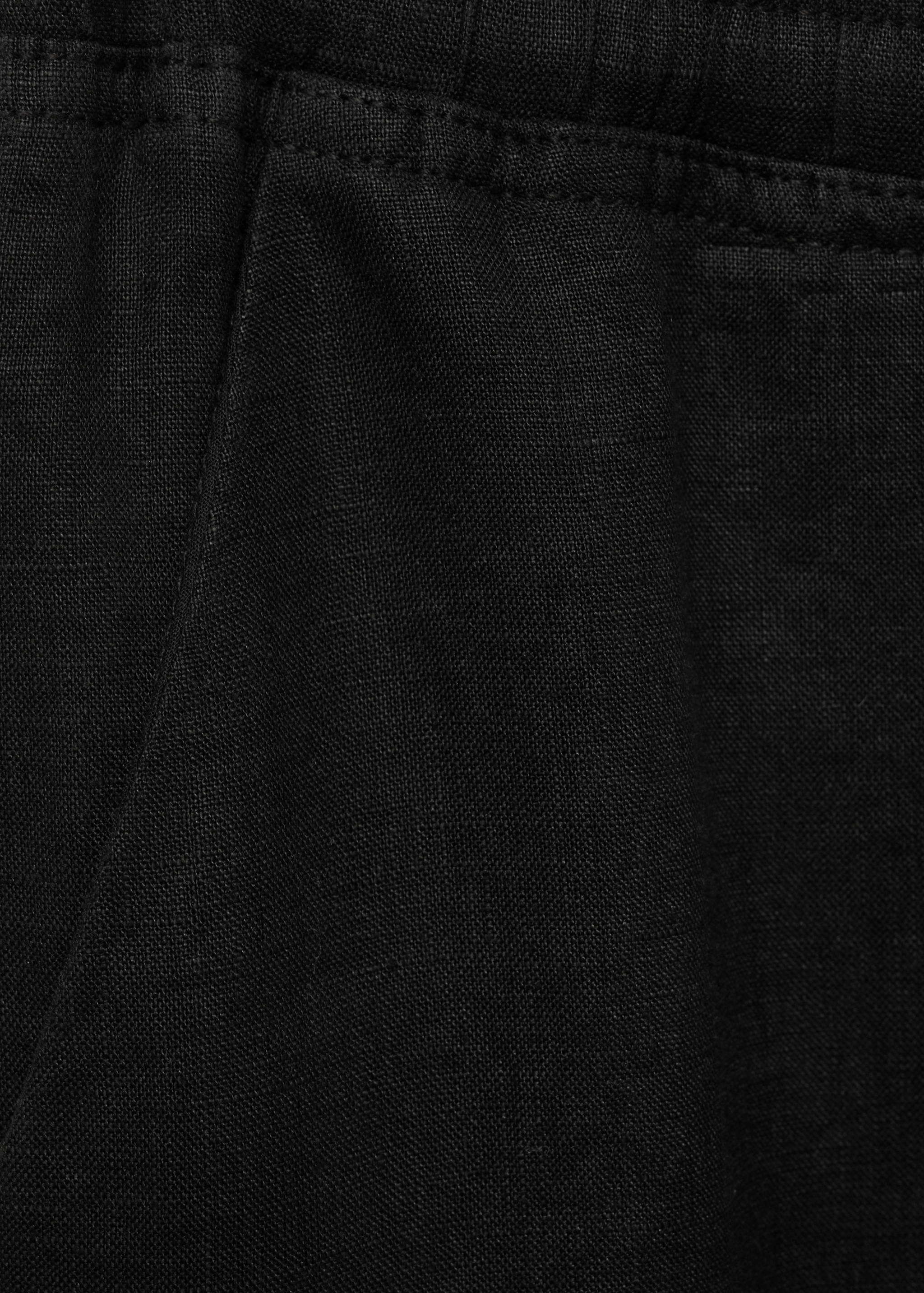 Straight linen-blend trousers - Details of the article 0