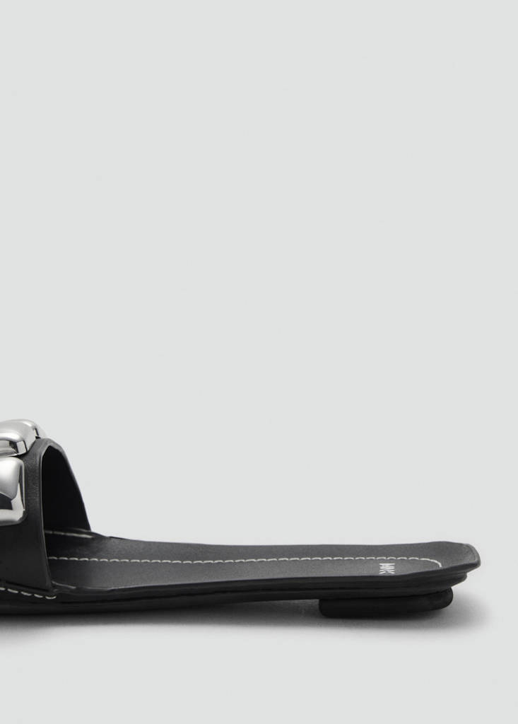 Maxi studded leather sandals — Black