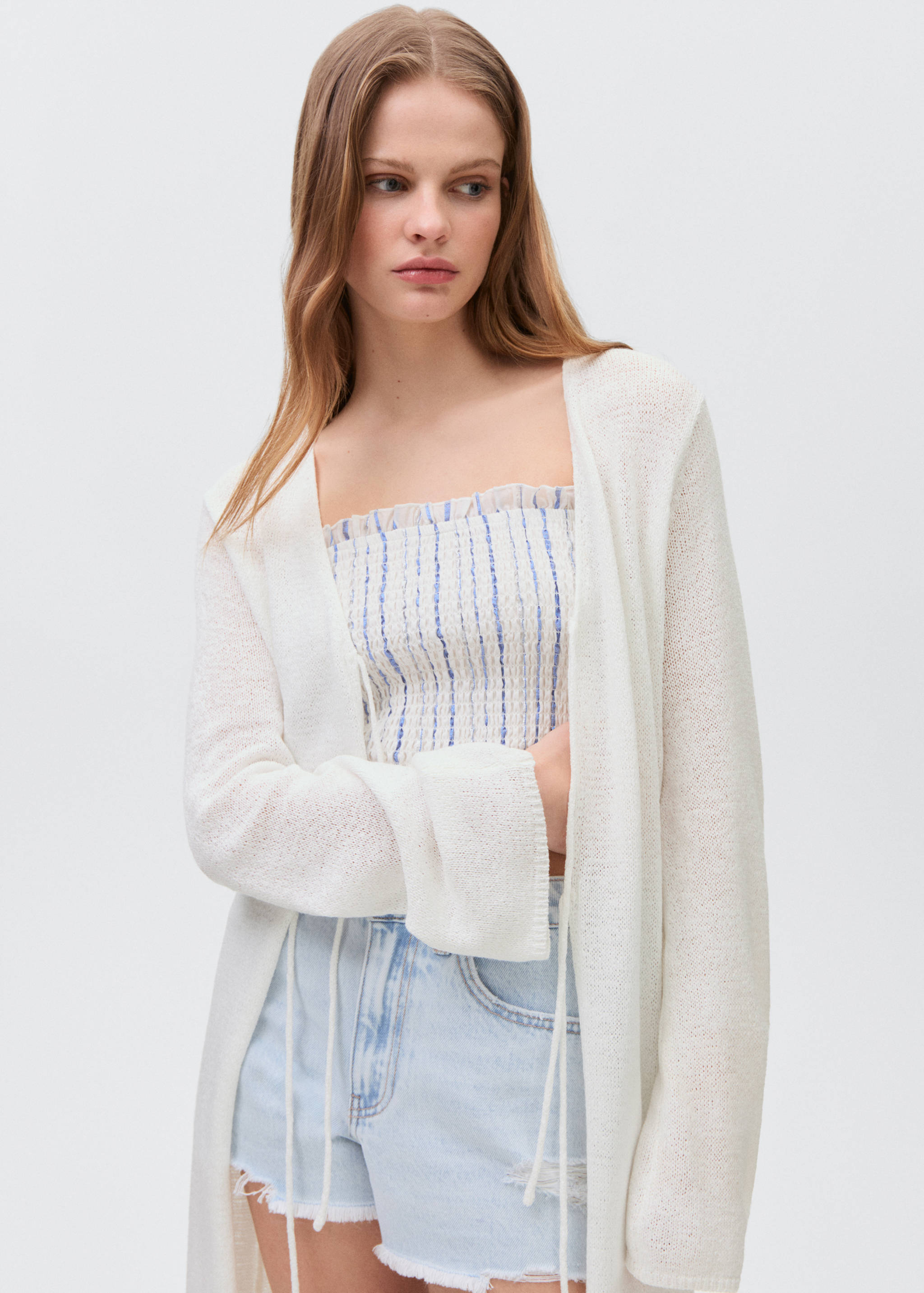 Knit long cardigan - Medium plane