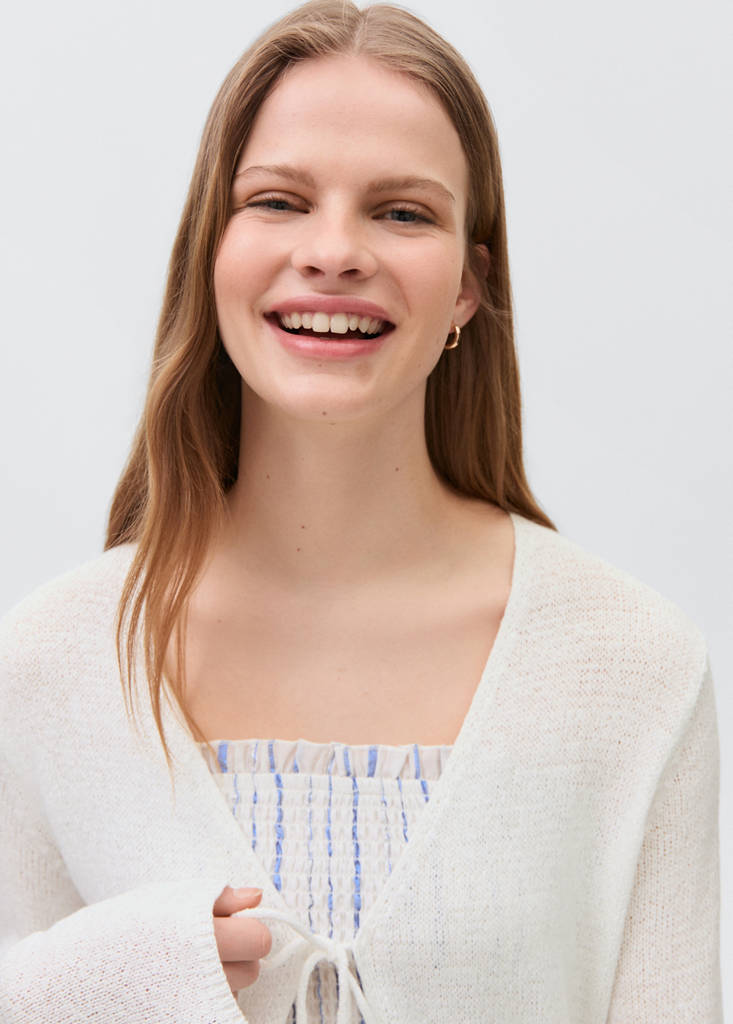 Knit long cardigan — Off White