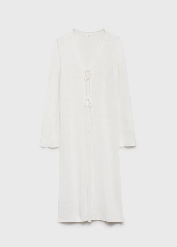 Knit long cardigan — Off White