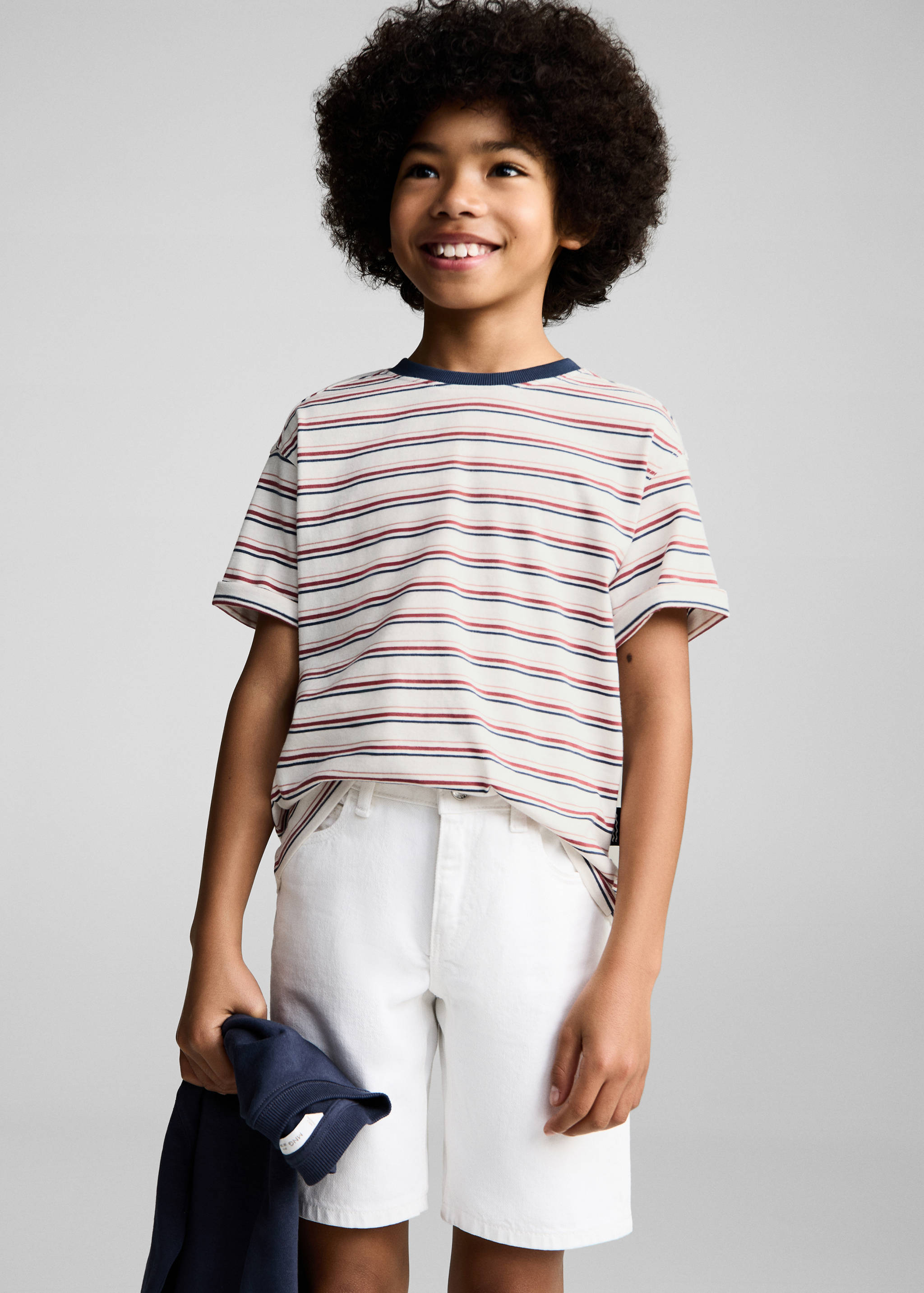 Striped cotton T-shirt - Medium plane
