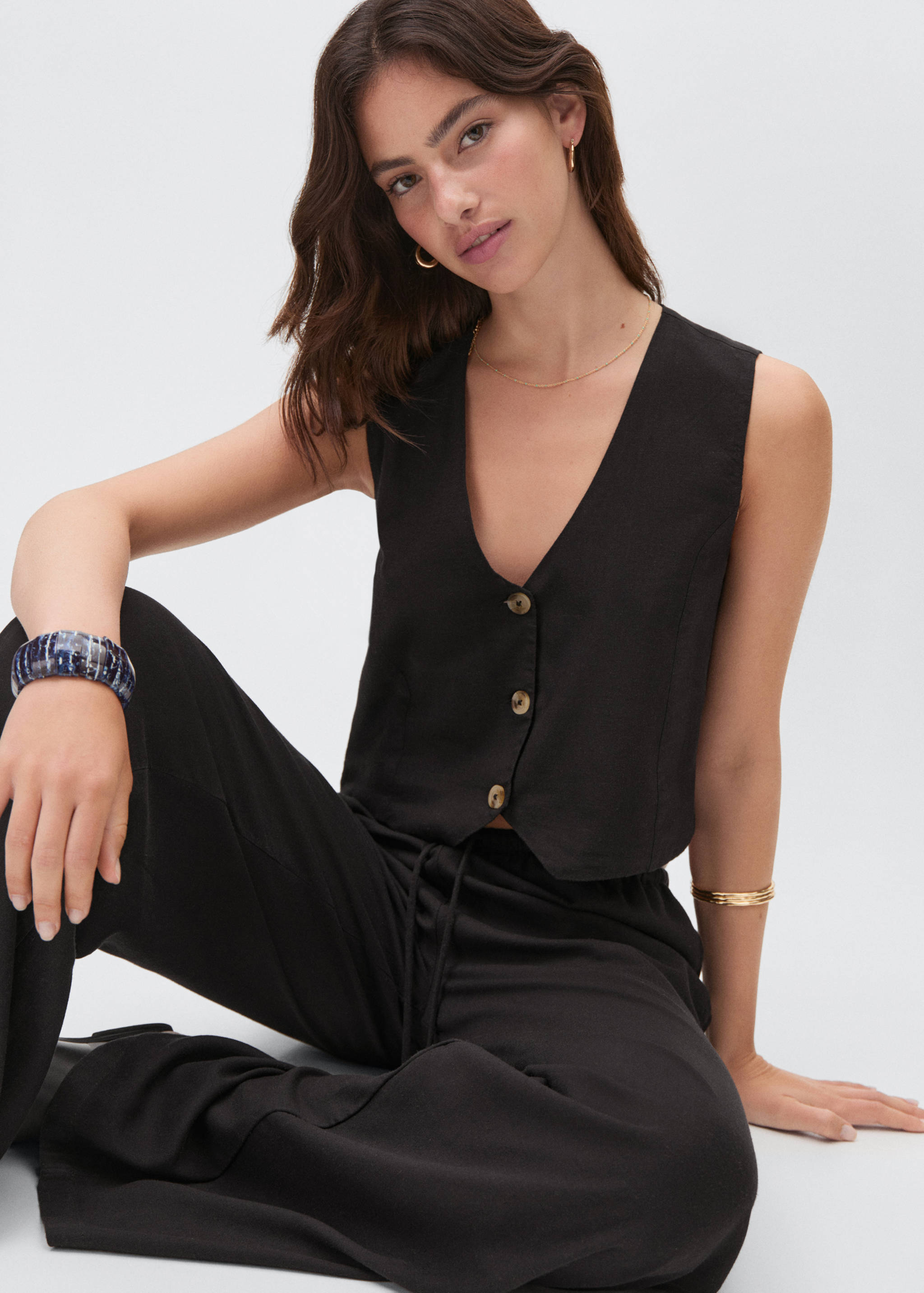 Chaleco lino botones - Detalle del artículo 2