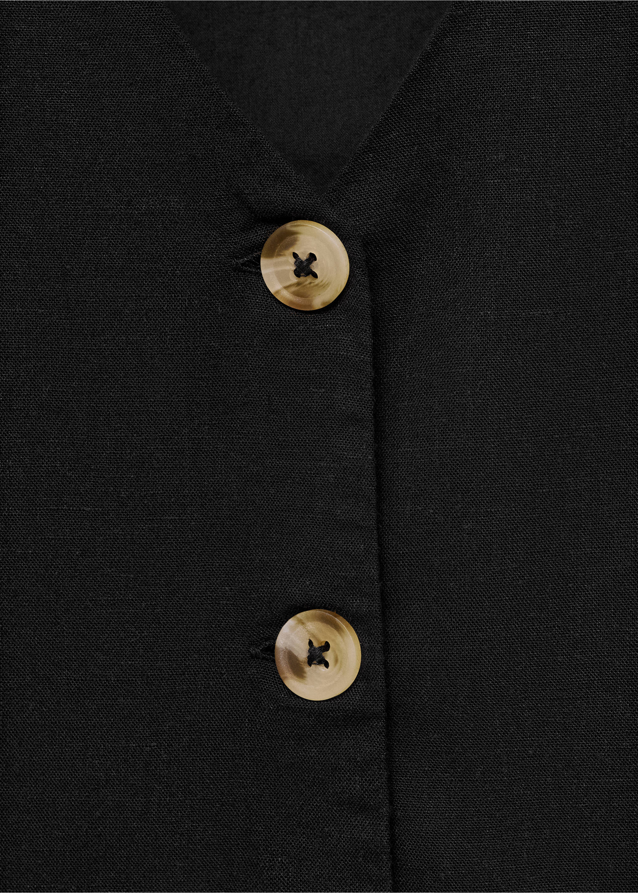 Chaleco lino botones - Detalle del artículo 8, Negro. Ref: 87076348-00.