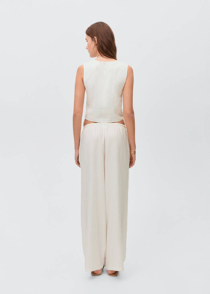 Linen waistcoat with buttons — Off White