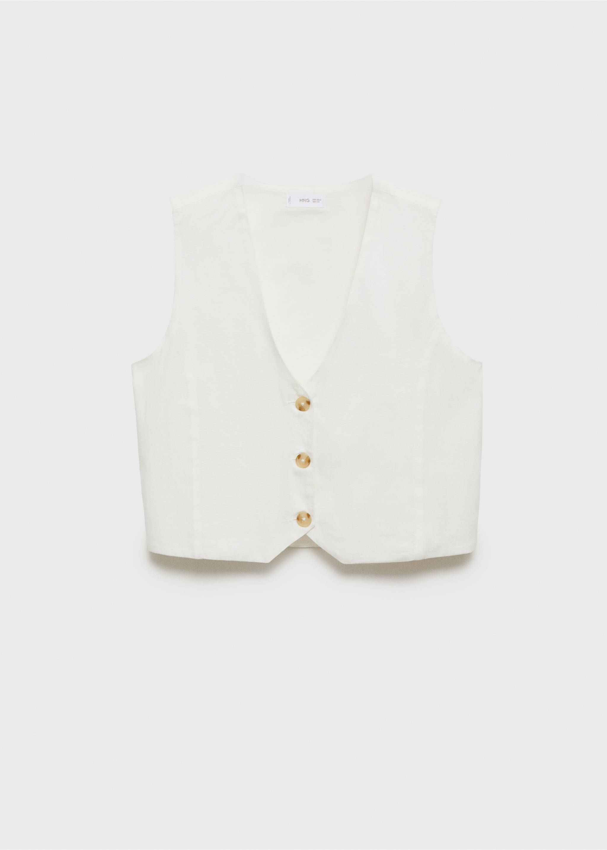 Linen-blend waistcoat - Article without model, Off White. Ref: 87076349-00.