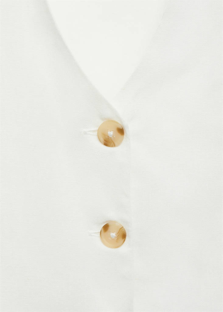 Linen waistcoat with buttons — Off White